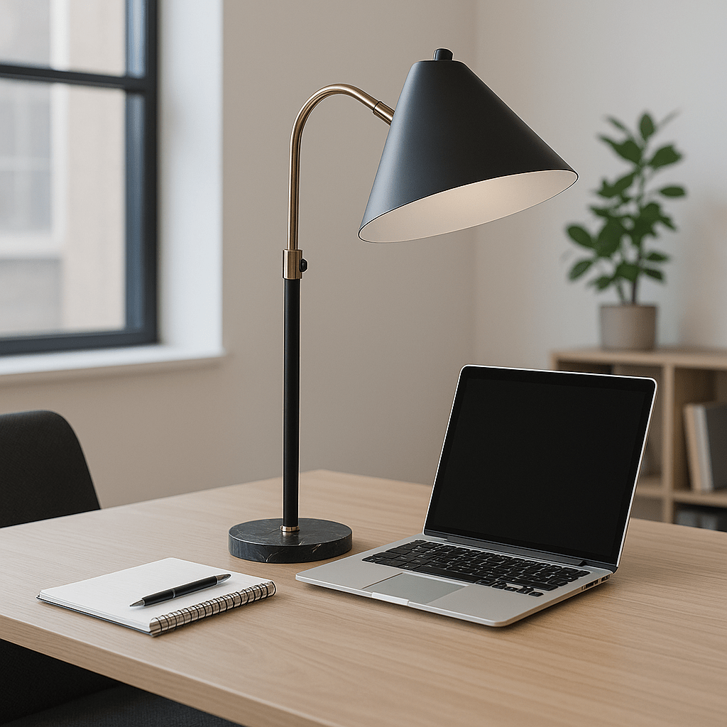 Office Lamp, with black marble base Office Lamps| Crestview