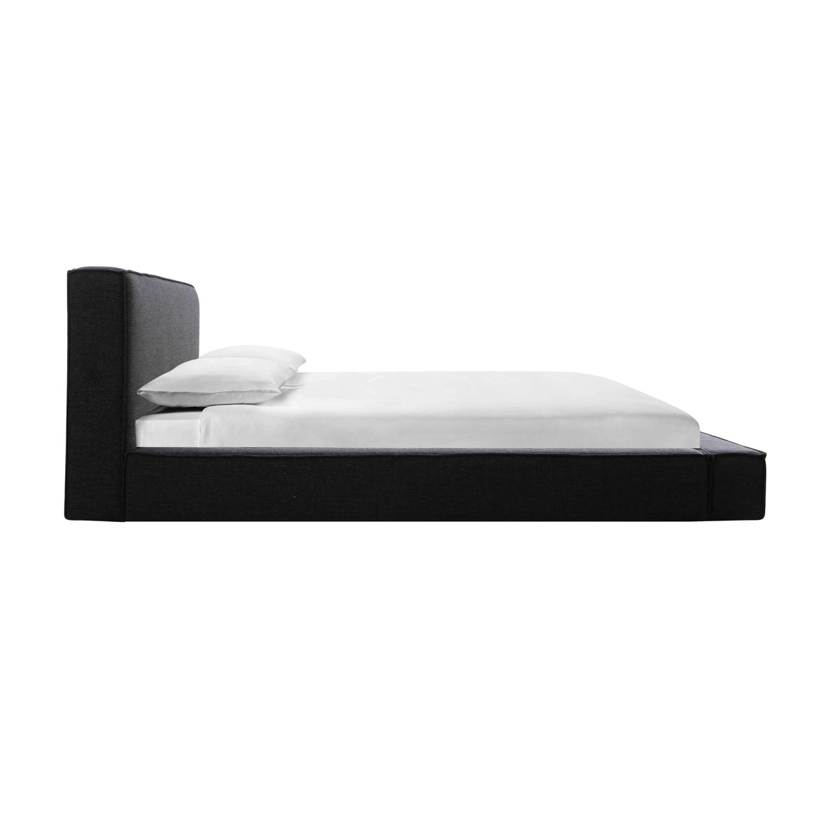 Olafur Black Linen Queen Bed Beds| TOV