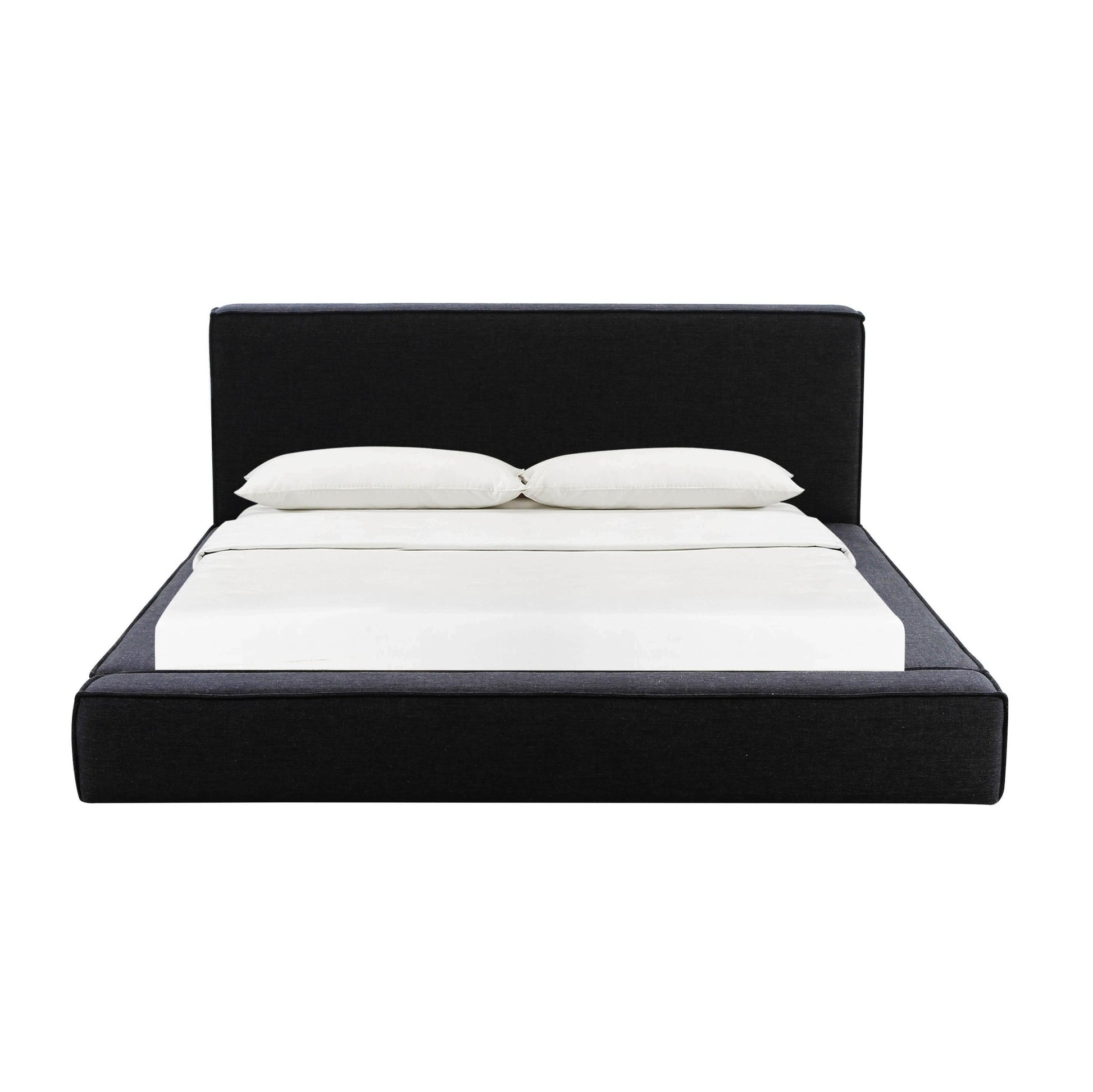Olafur Black Linen Queen Bed Beds| TOV