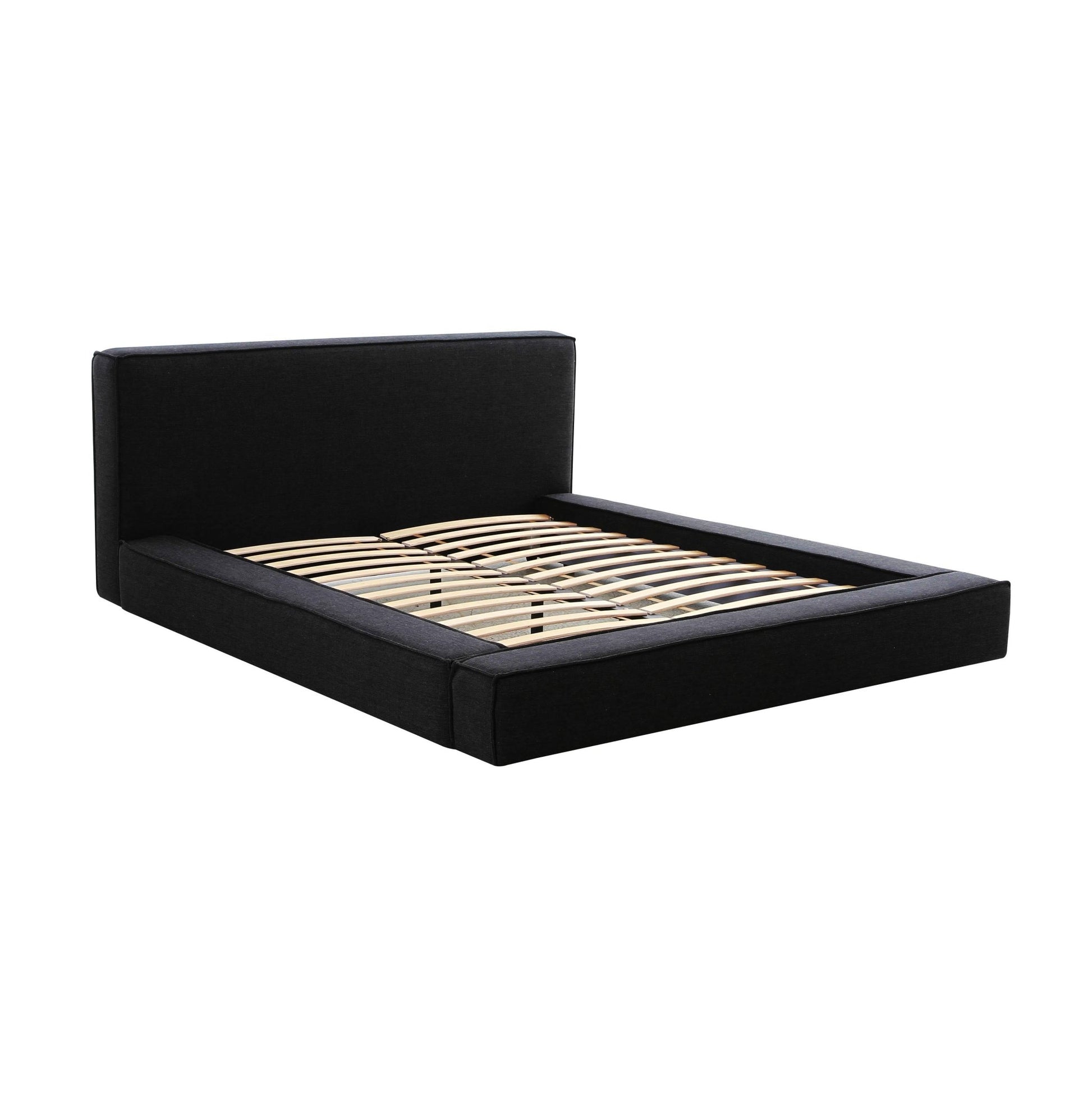 Olafur Black Linen Queen Bed Beds| TOV