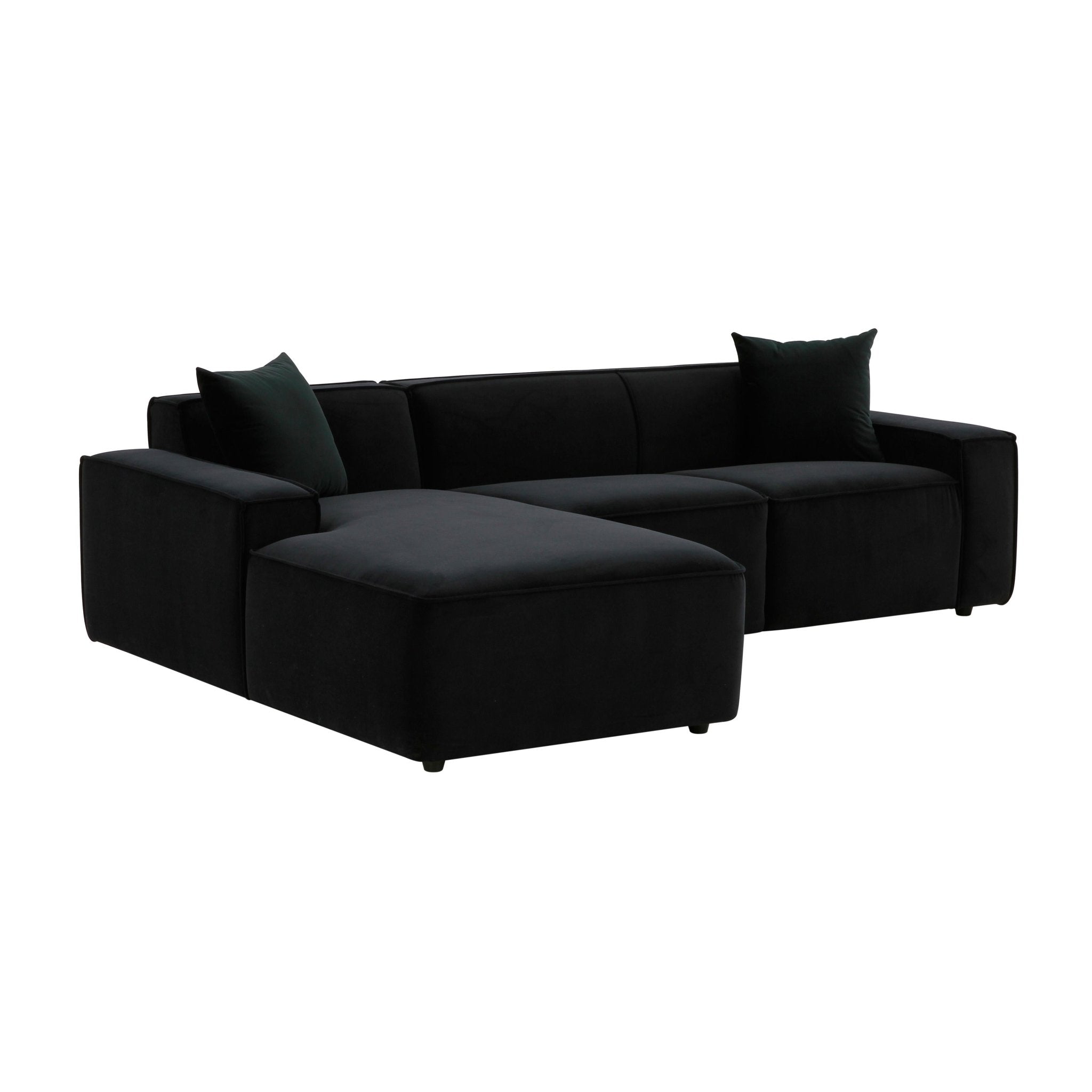 Olafur Black Velvet Sectional - LAF Sectionals| TOV