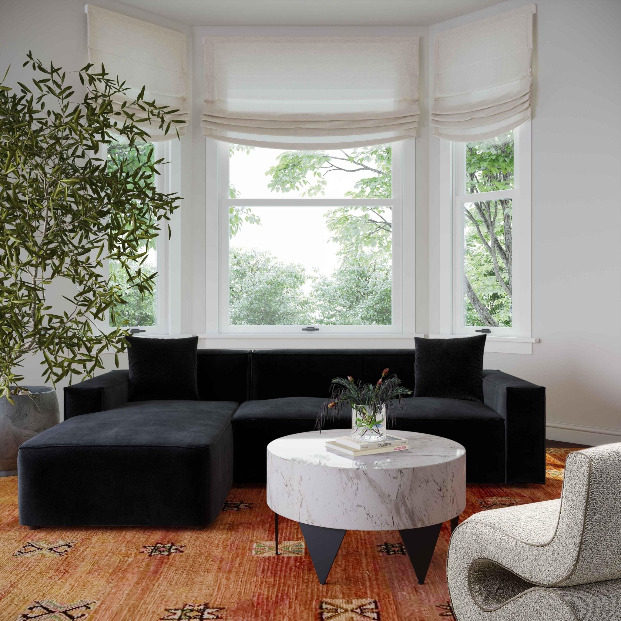 Olafur Black Velvet Sectional - LAF Sectionals| TOV