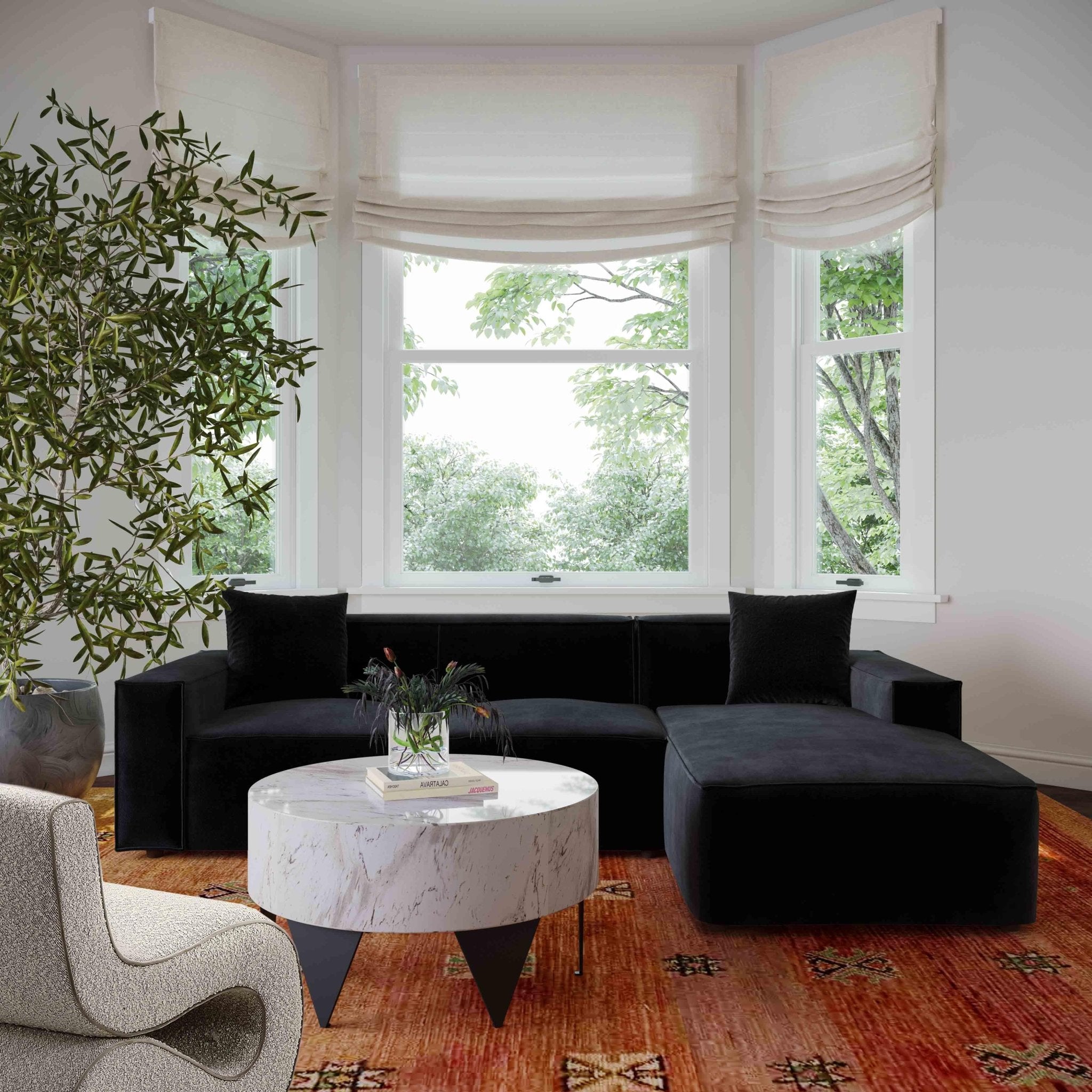 Olafur Black Velvet Sectional - RAF Sectionals| TOV