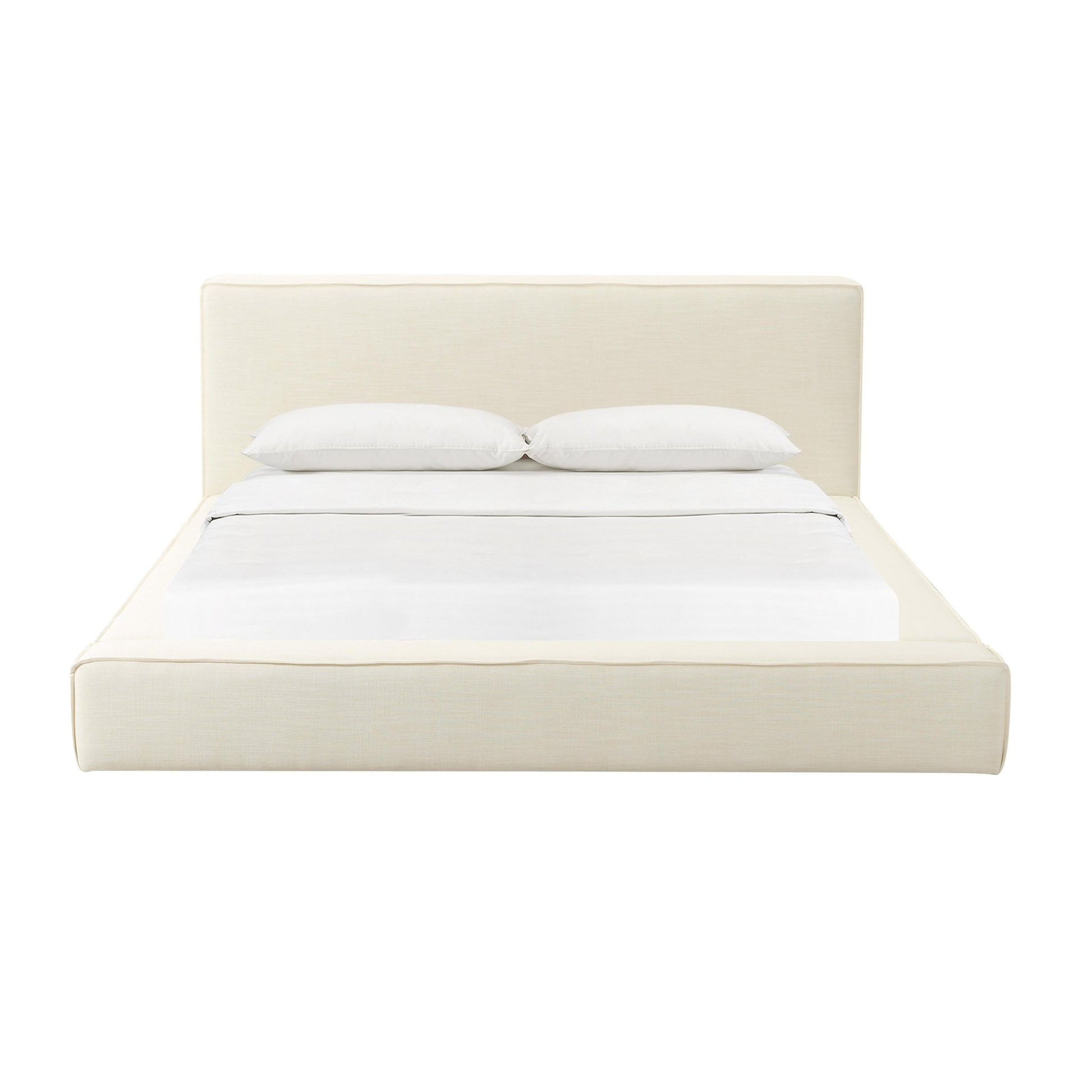 Olafur Cream Linen Queen Bed Beds| TOV
