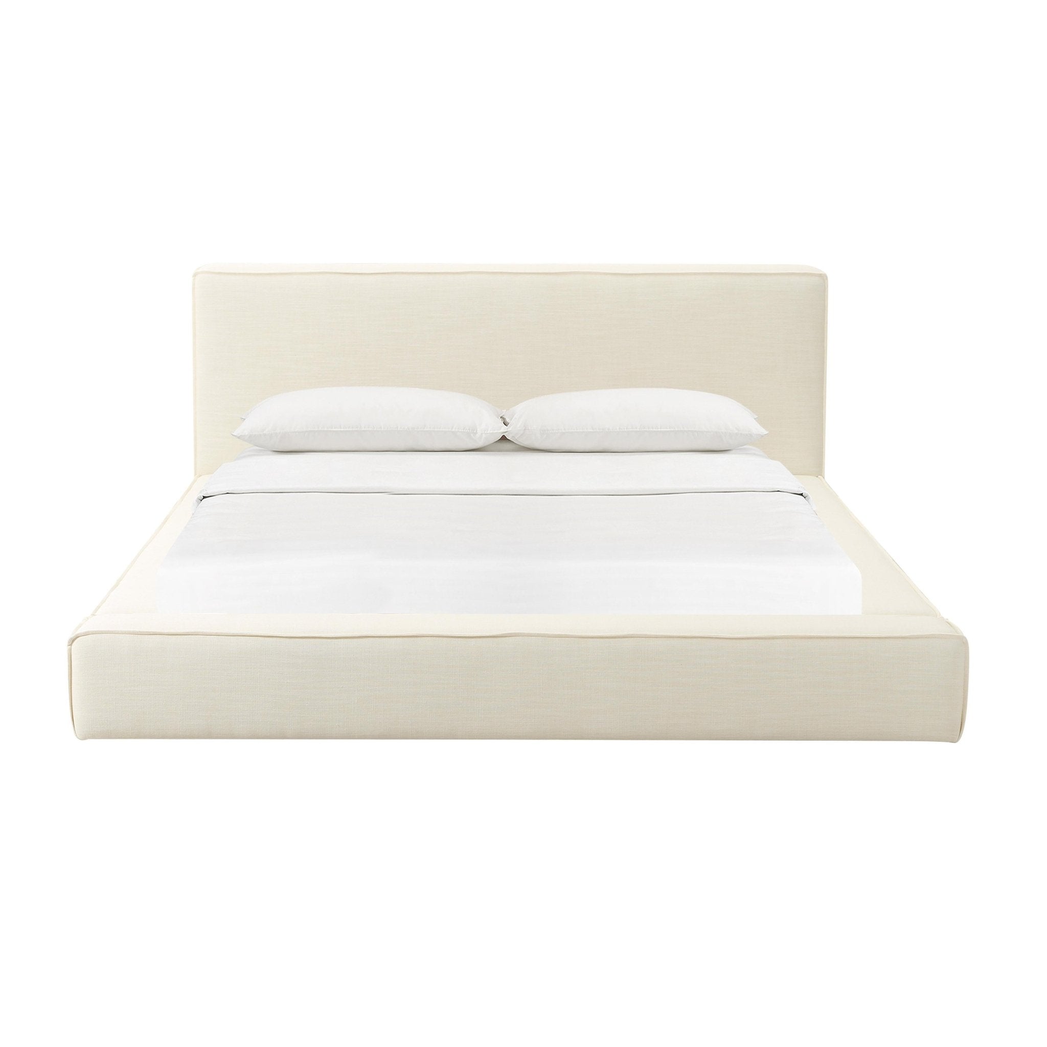 Olafur Cream Linen Queen Bed Beds| TOV