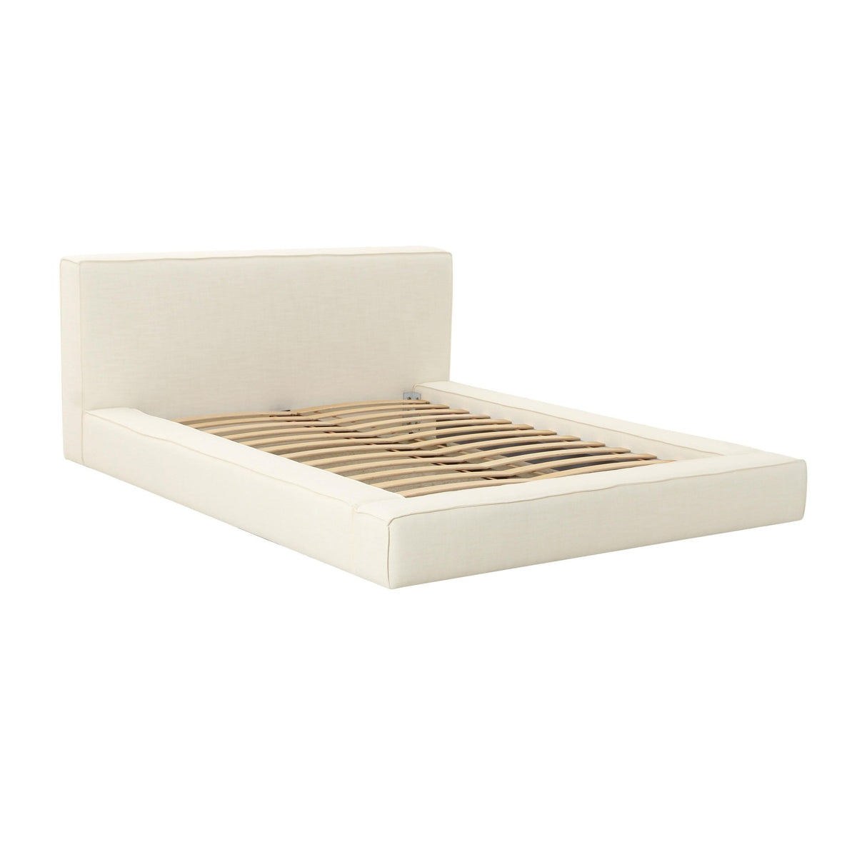 Olafur Cream Linen Queen Bed Beds| TOV