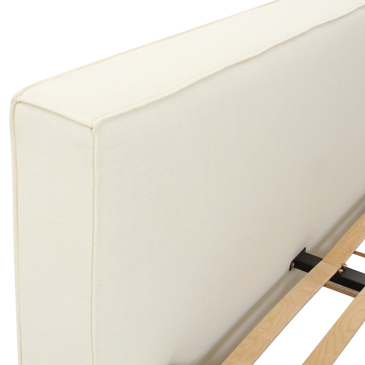 Olafur Cream Linen Queen Bed Beds| TOV