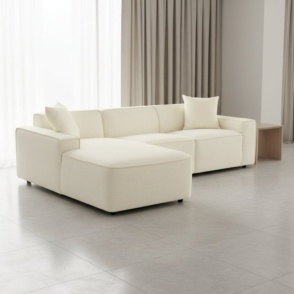 Olafur Cream Linen Sectional - LAF Sectionals| TOV