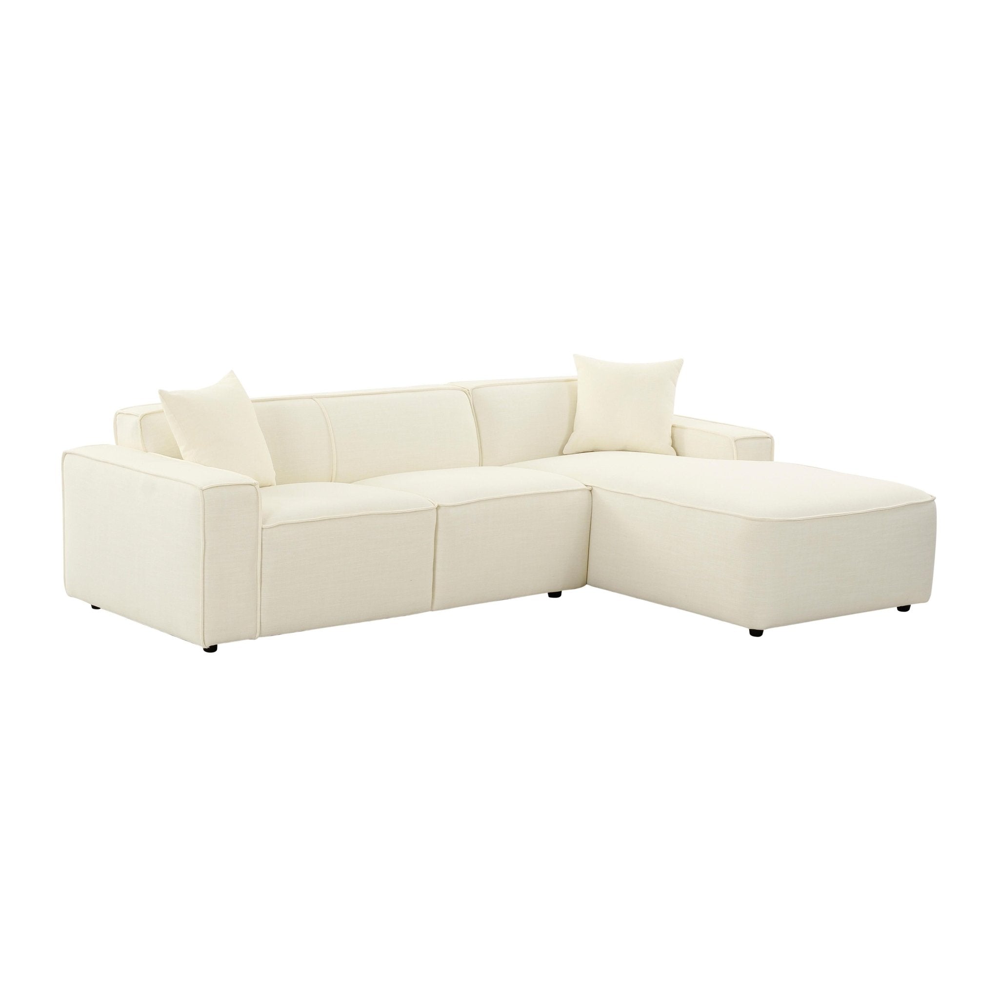 Olafur Cream Linen Sectional - RAF Sectionals| TOV