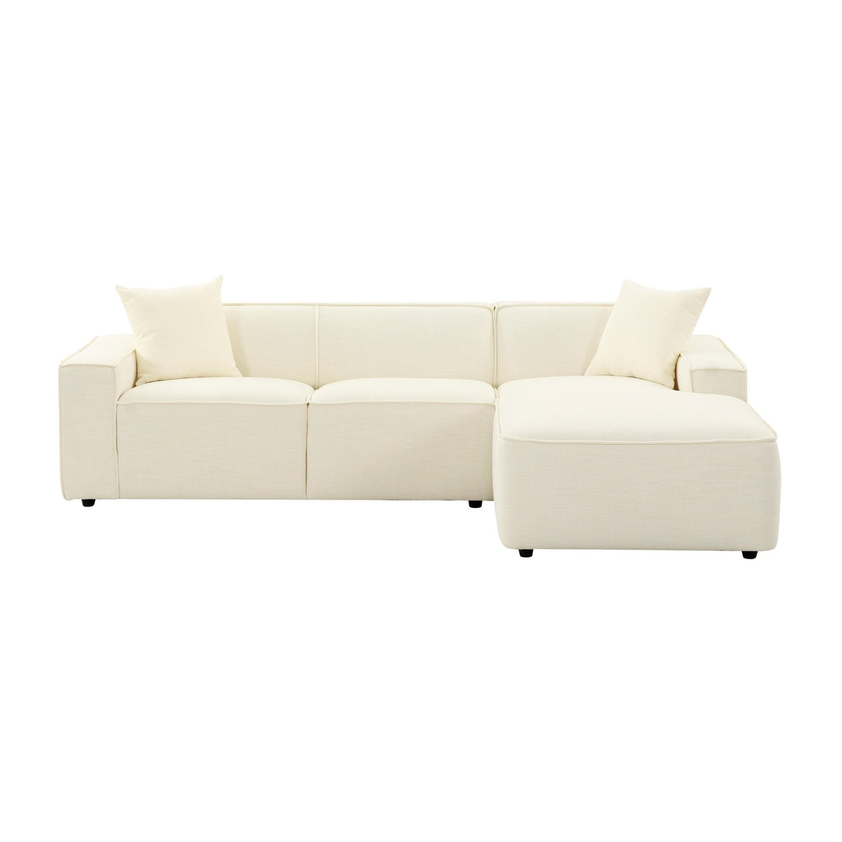 Olafur Cream Linen Sectional - RAF Sectionals| TOV