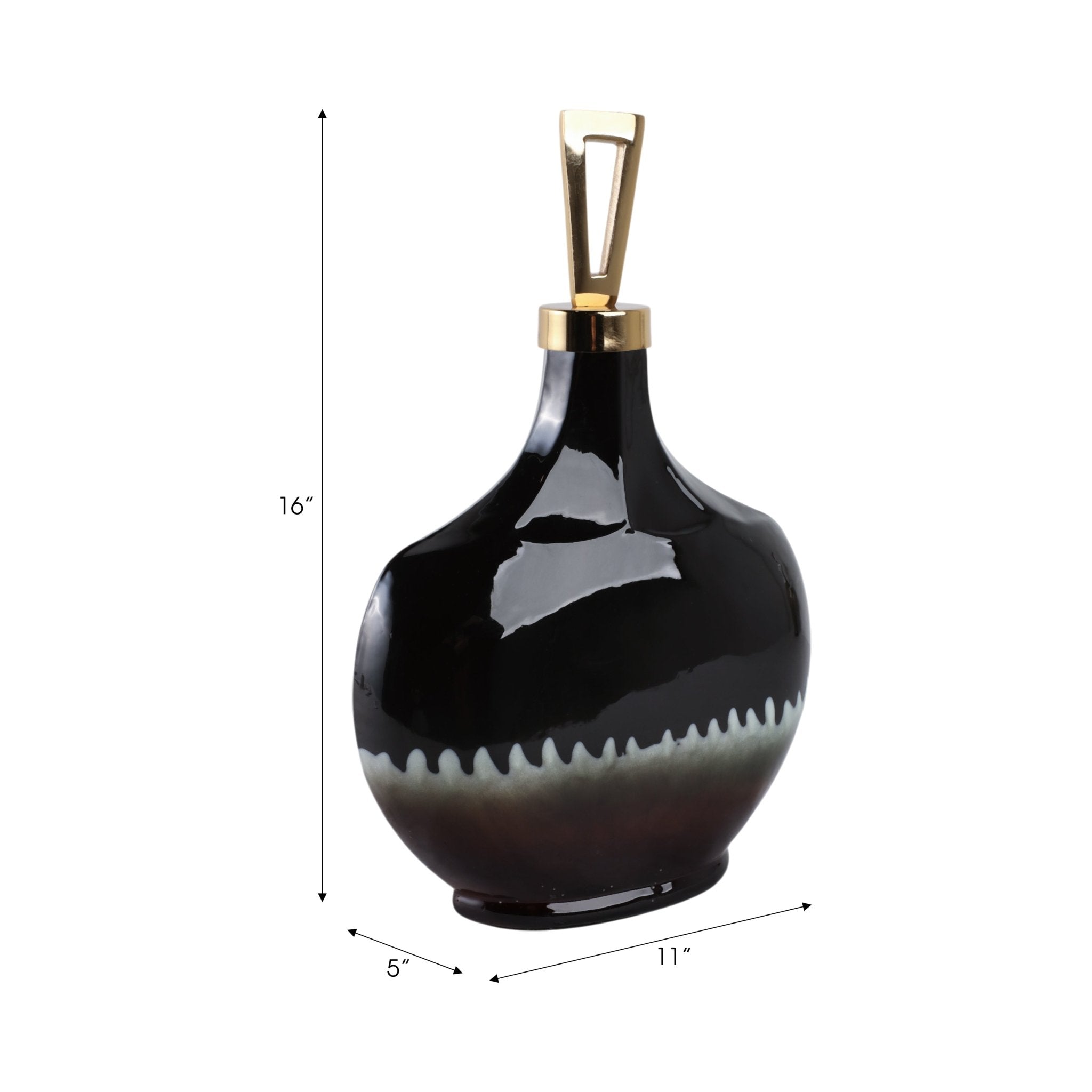 Oliver Tiger's Eye Stone And Metal Bottl Vases and Jars| Sagebrook Home