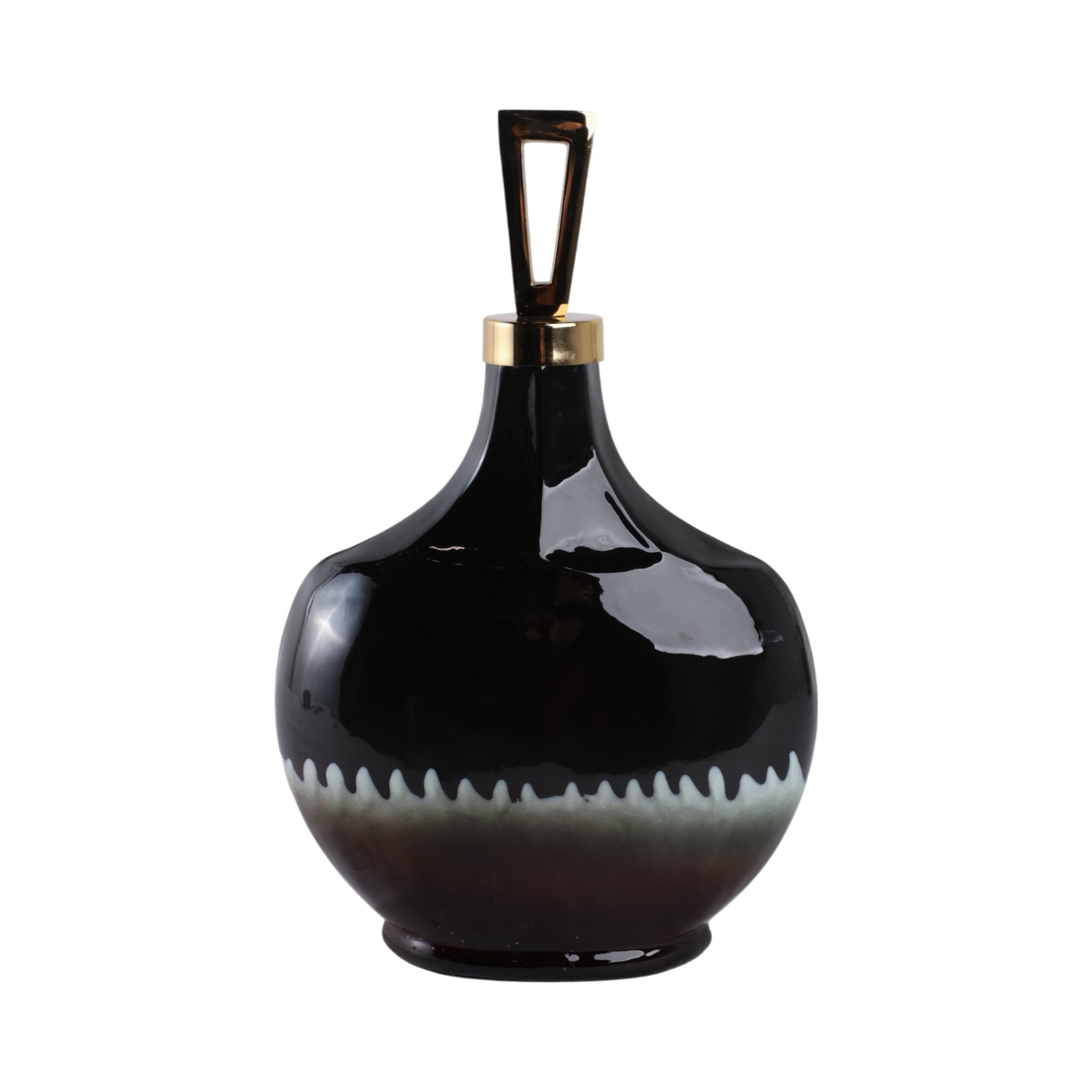 Oliver Tiger's Eye Stone And Metal Bottl Vases and Jars| Sagebrook Home