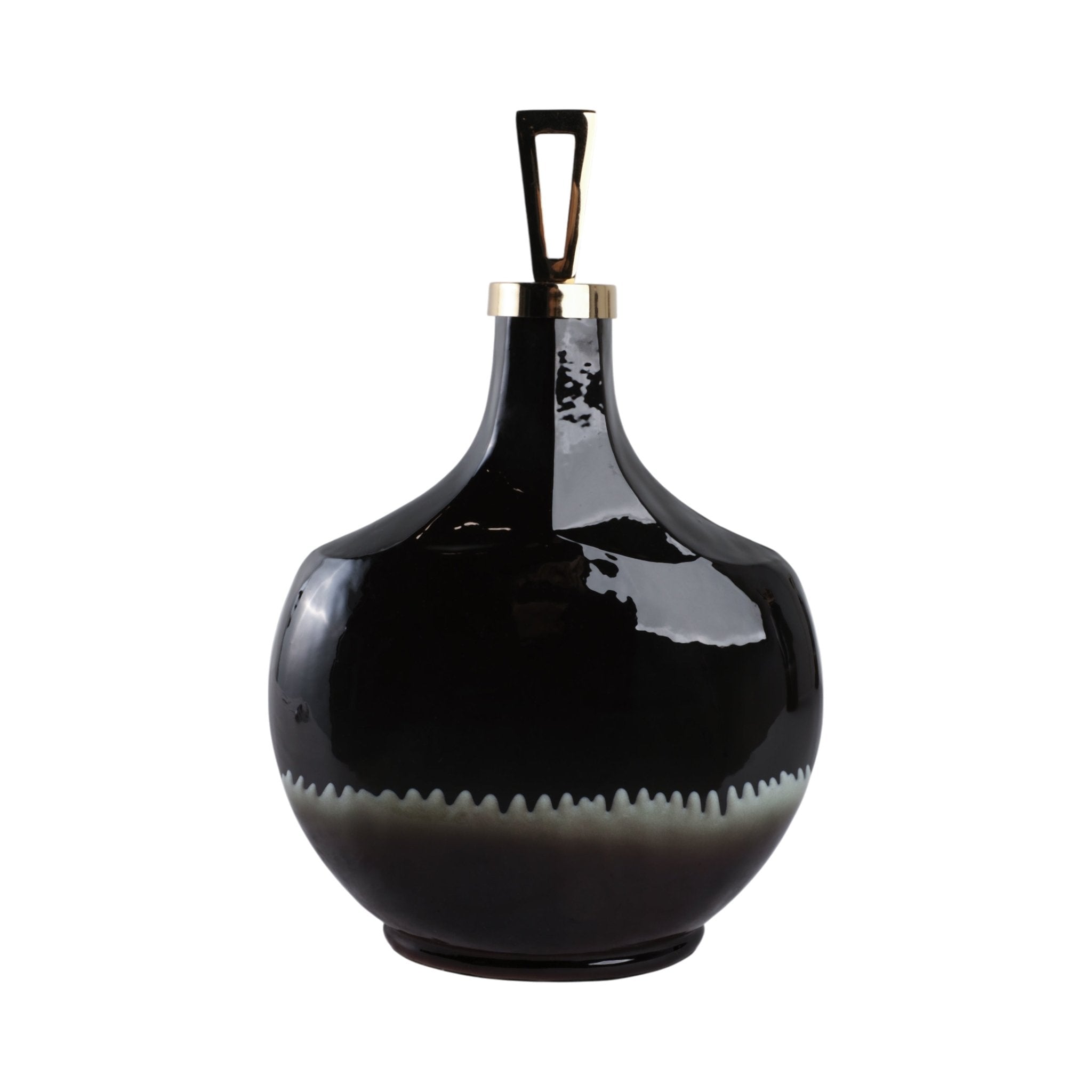 Oliver Tiger's Eye Stone And Metal Bottl Vases and Jars| Sagebrook Home