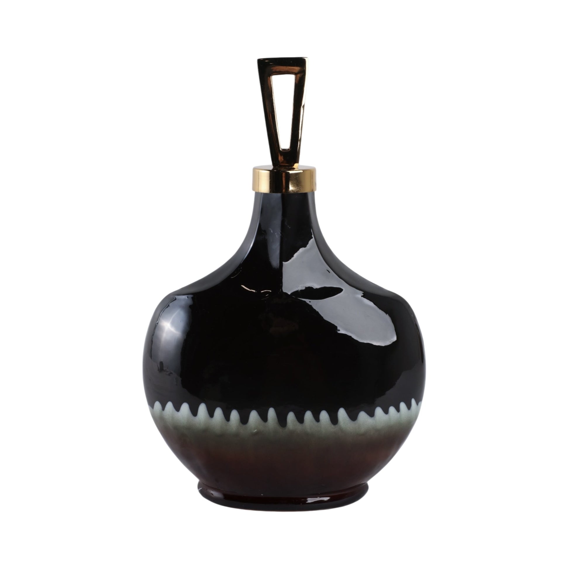 Oliver Tiger's Eye Stone And Metal Bottl Vases and Jars| Sagebrook Home