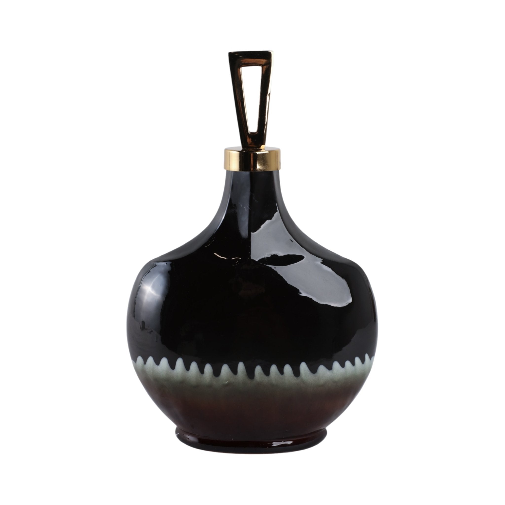 Oliver Tiger's Eye Stone And Metal Bottl Vases and Jars| Sagebrook Home