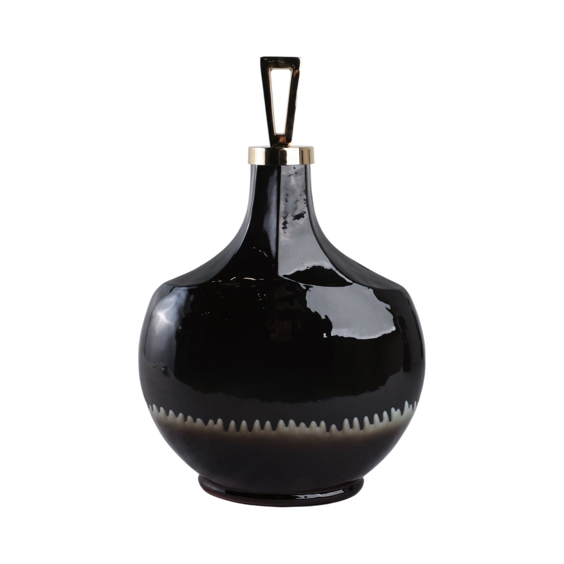 Oliver Tiger's Eye Stone And Metal Bottl Vases and Jars| Sagebrook Home