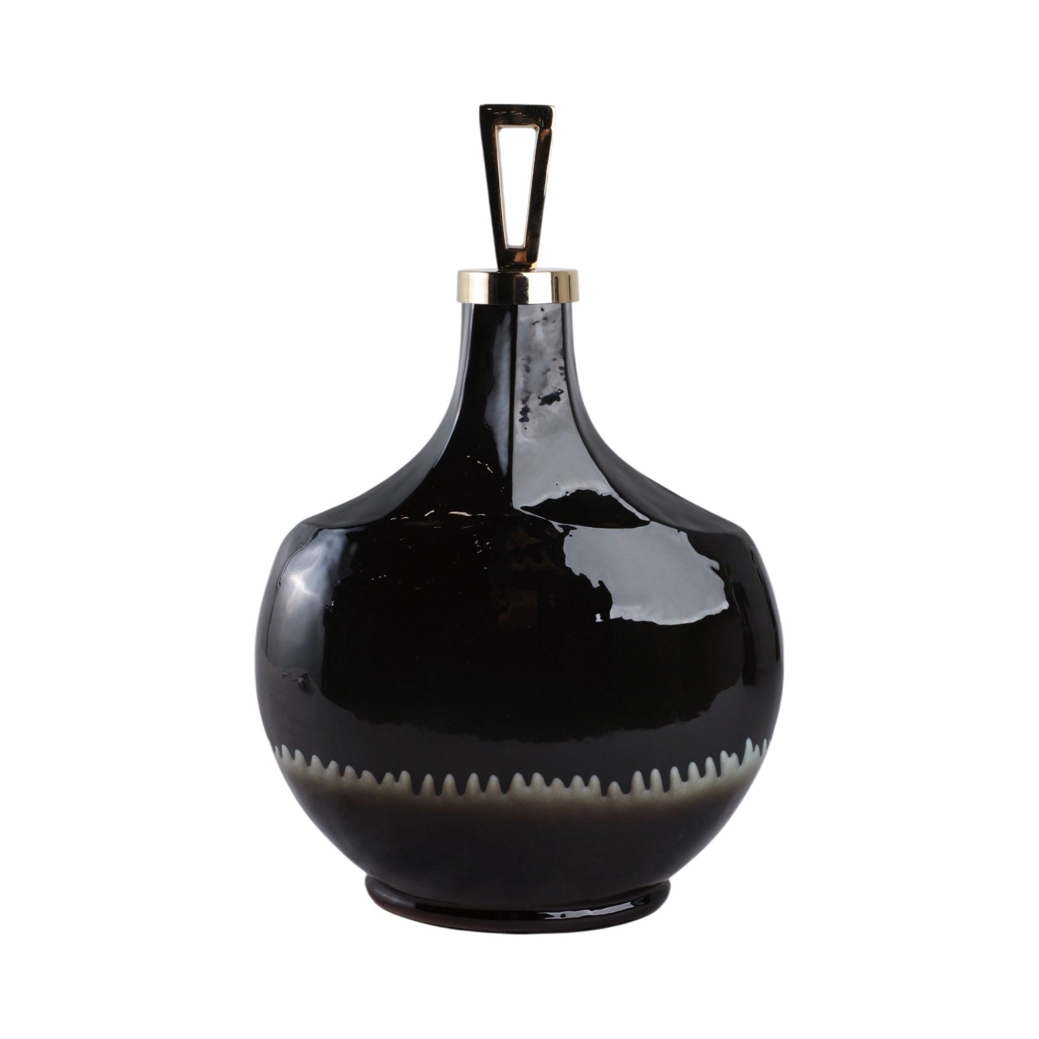 Oliver Tiger's Eye Stone And Metal Bottl Vases and Jars| Sagebrook Home