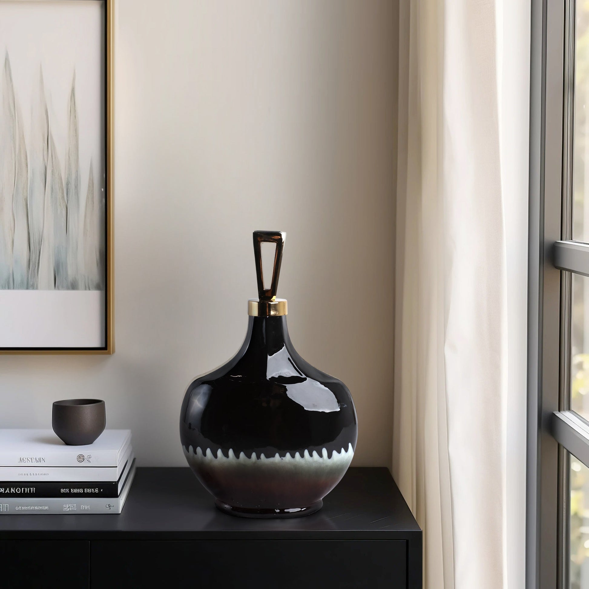 Oliver Tiger's Eye Stone And Metal Bottl Vases and Jars| Sagebrook Home