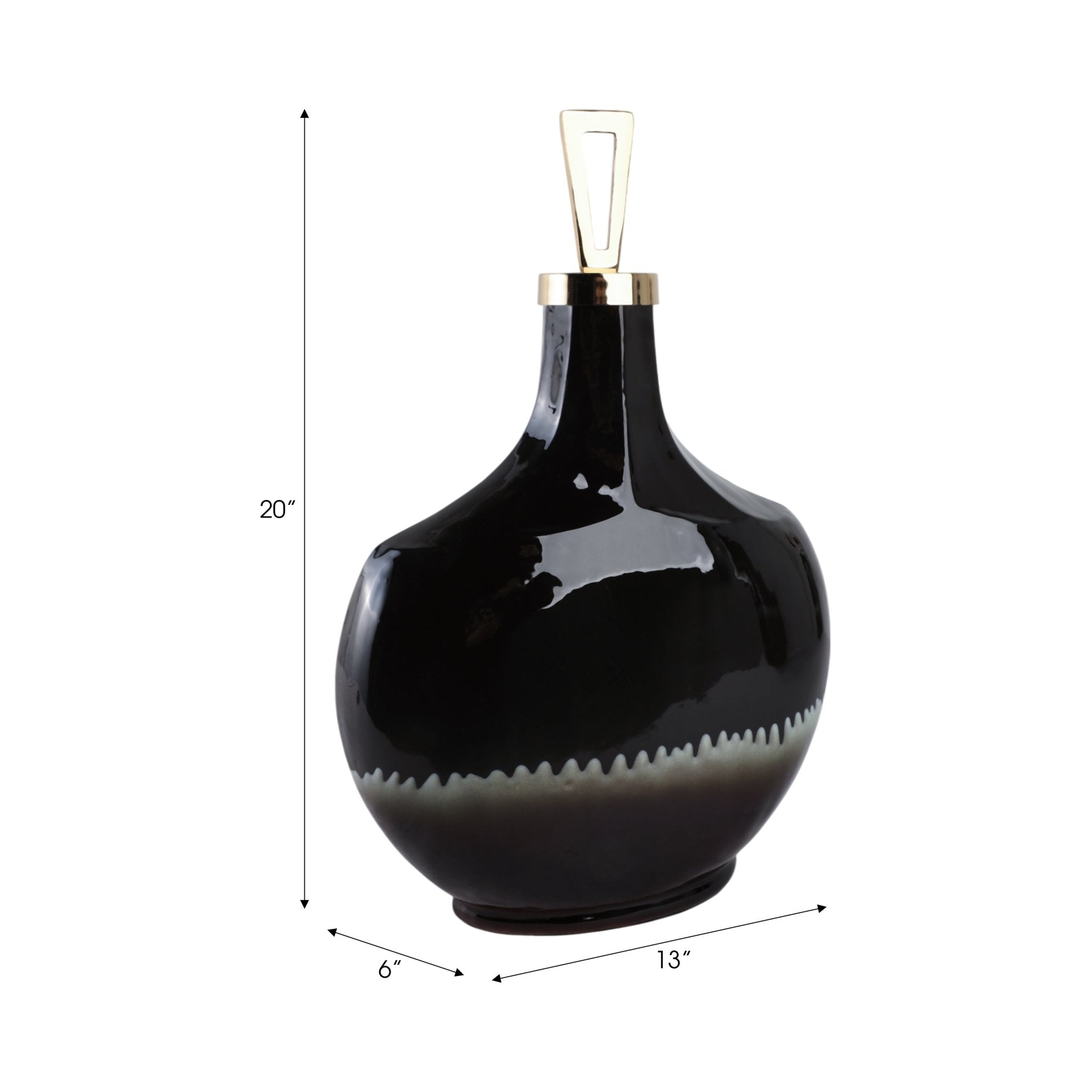 Oliver Tiger's Eye Stone And Metal Bottl Vases and Jars| Sagebrook Home