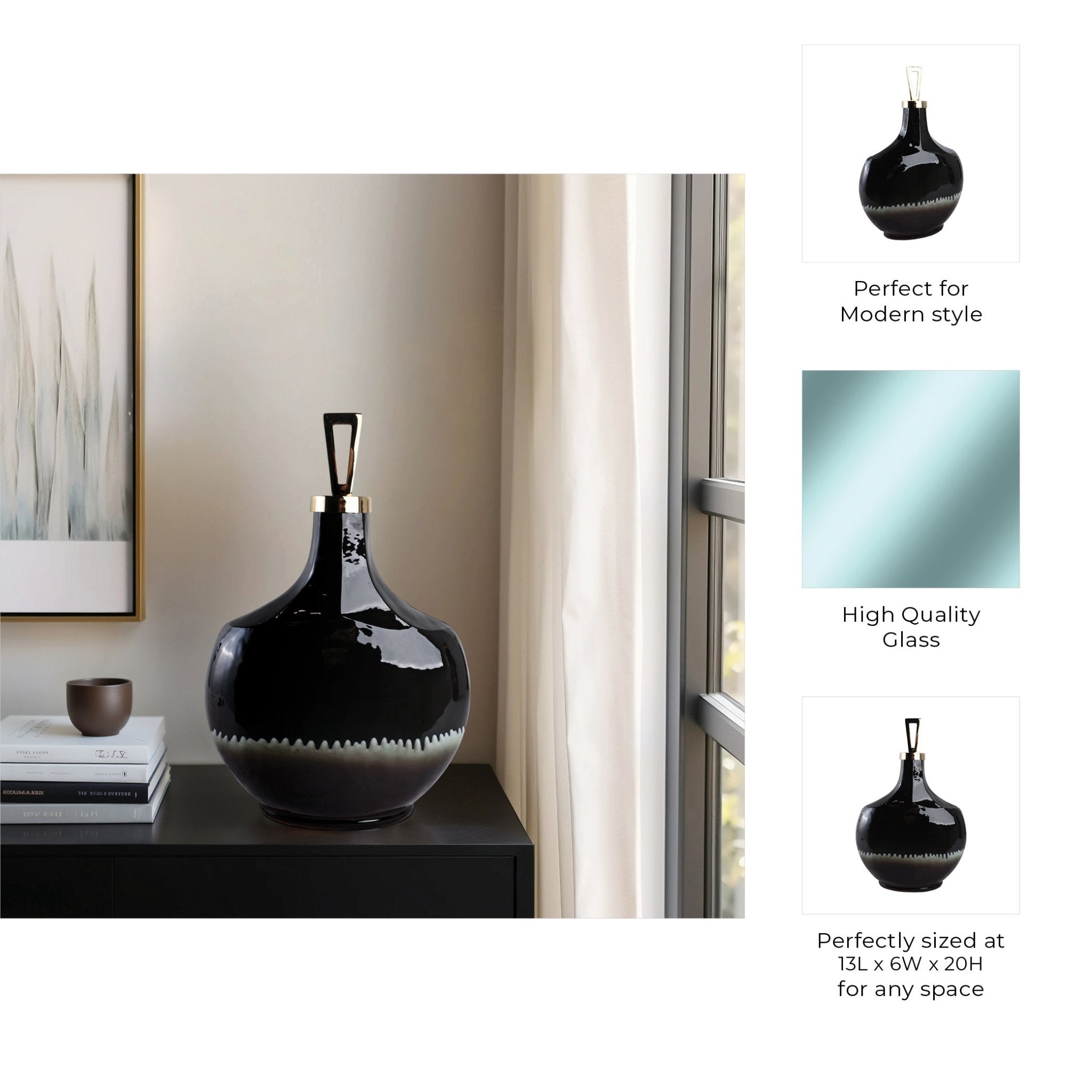 Oliver Tiger's Eye Stone And Metal Bottl Vases and Jars| Sagebrook Home