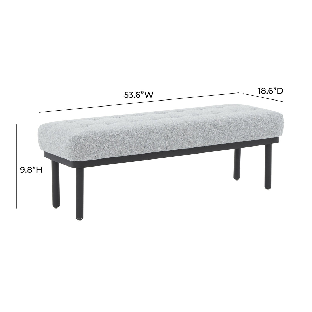 Olivia Grey Boucle Bench Benches| TOV