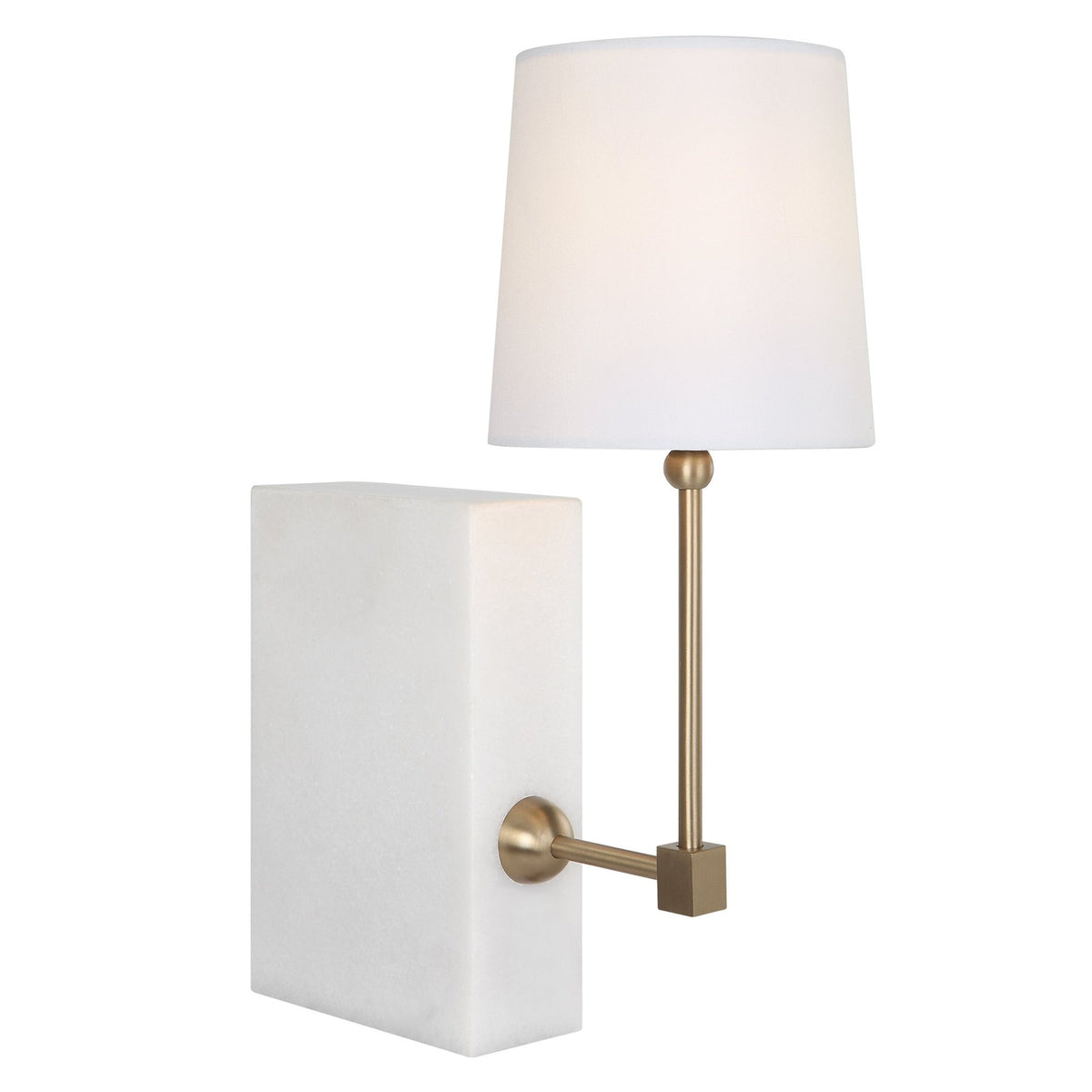On a Shelf Mini Lamp - White Marble/Brass Table Lamps| Uttermost
