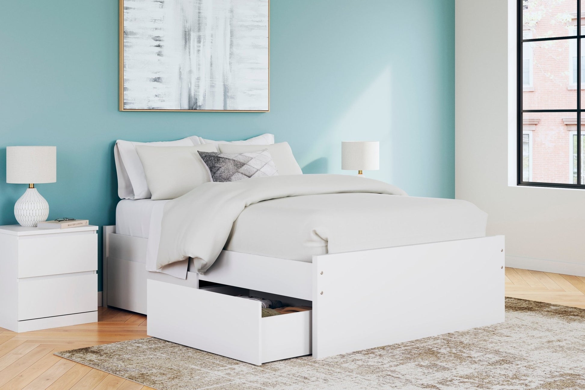 Onita Queen Panel Platform Bed with 1 Side Storage Beds| Ashley Homestore