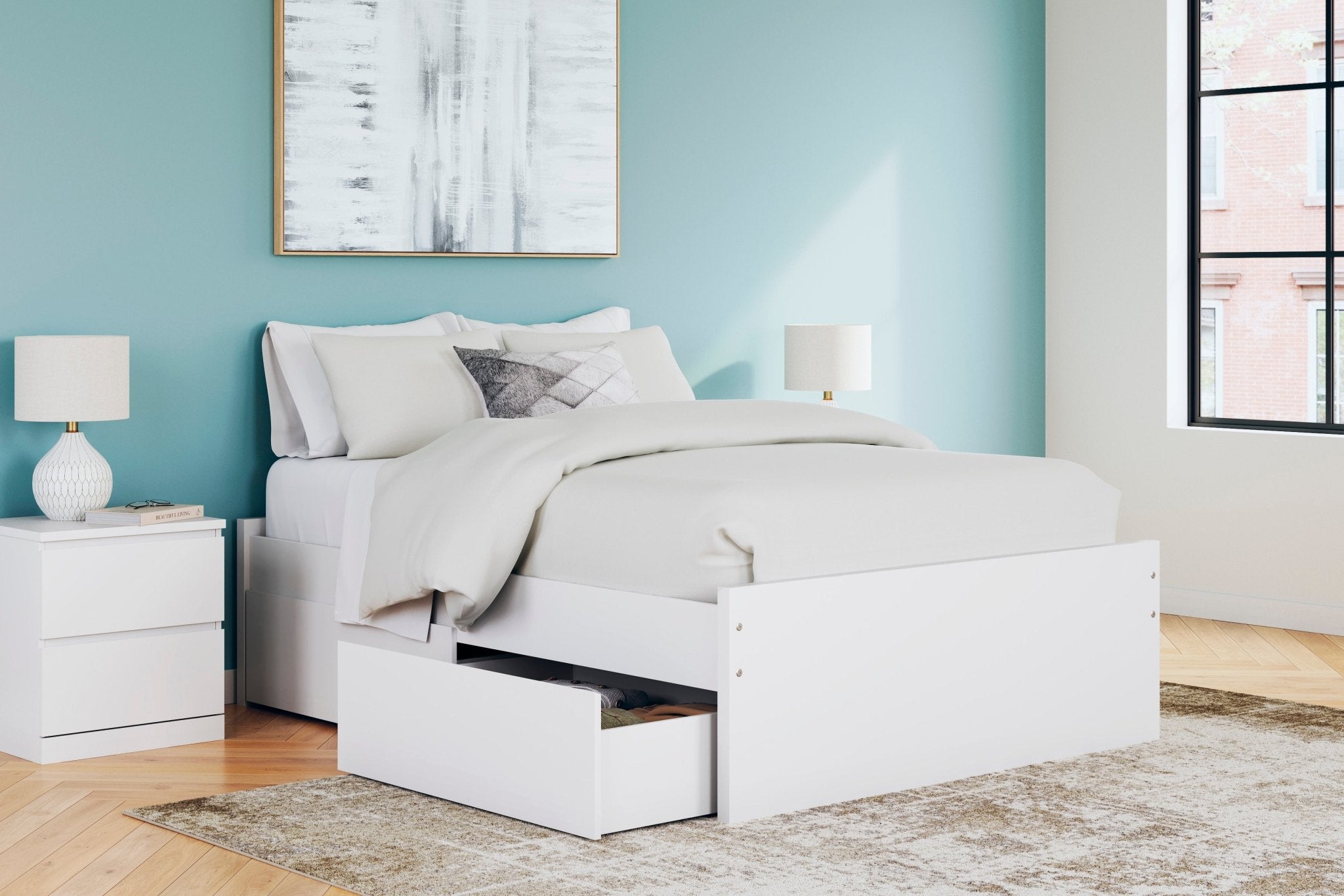 Onita Queen Panel Platform Bed with 1 Side Storage Beds| Ashley Homestore