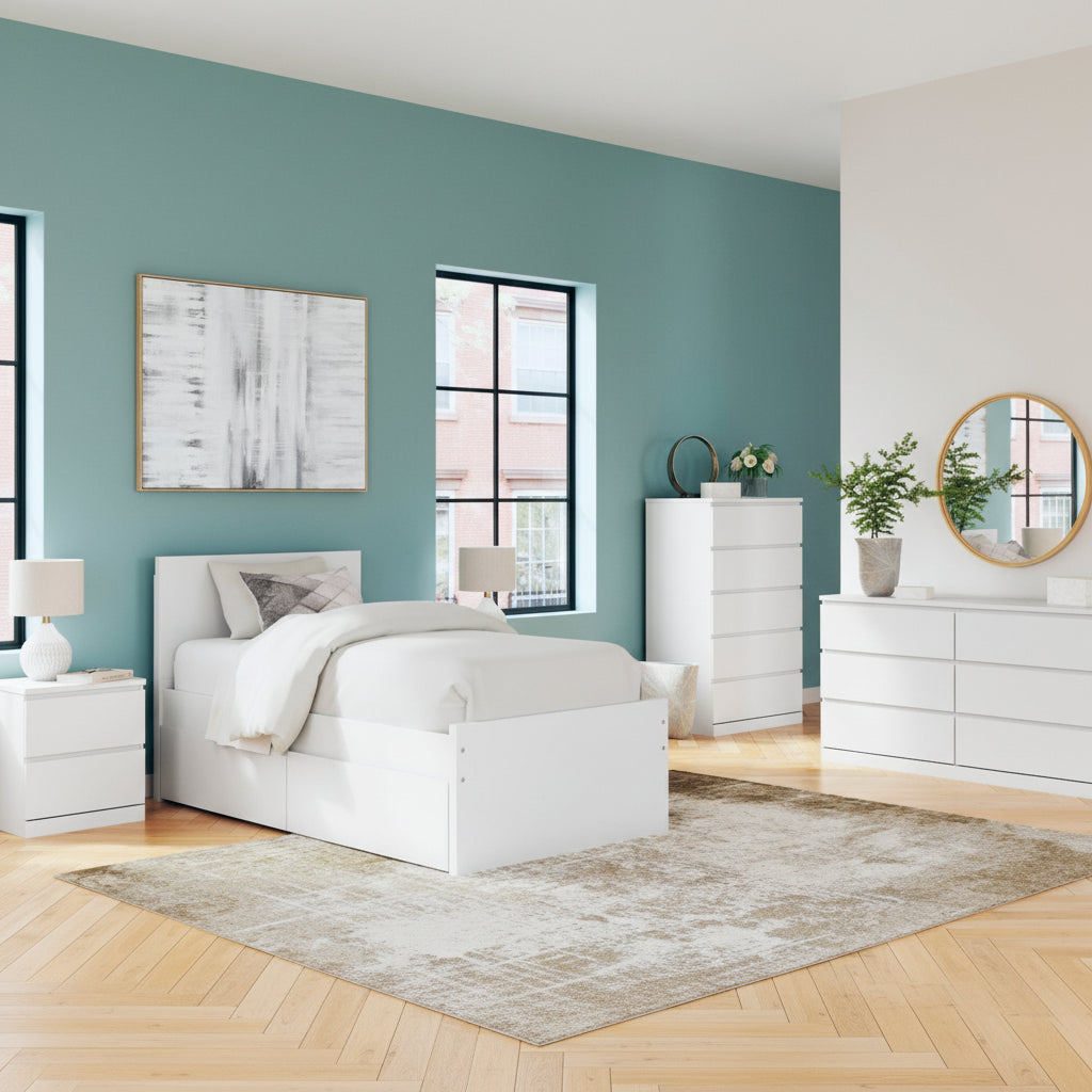 Onita Twin Panel Platform Bed with 1 Side Storage Beds| Ashley Homestore