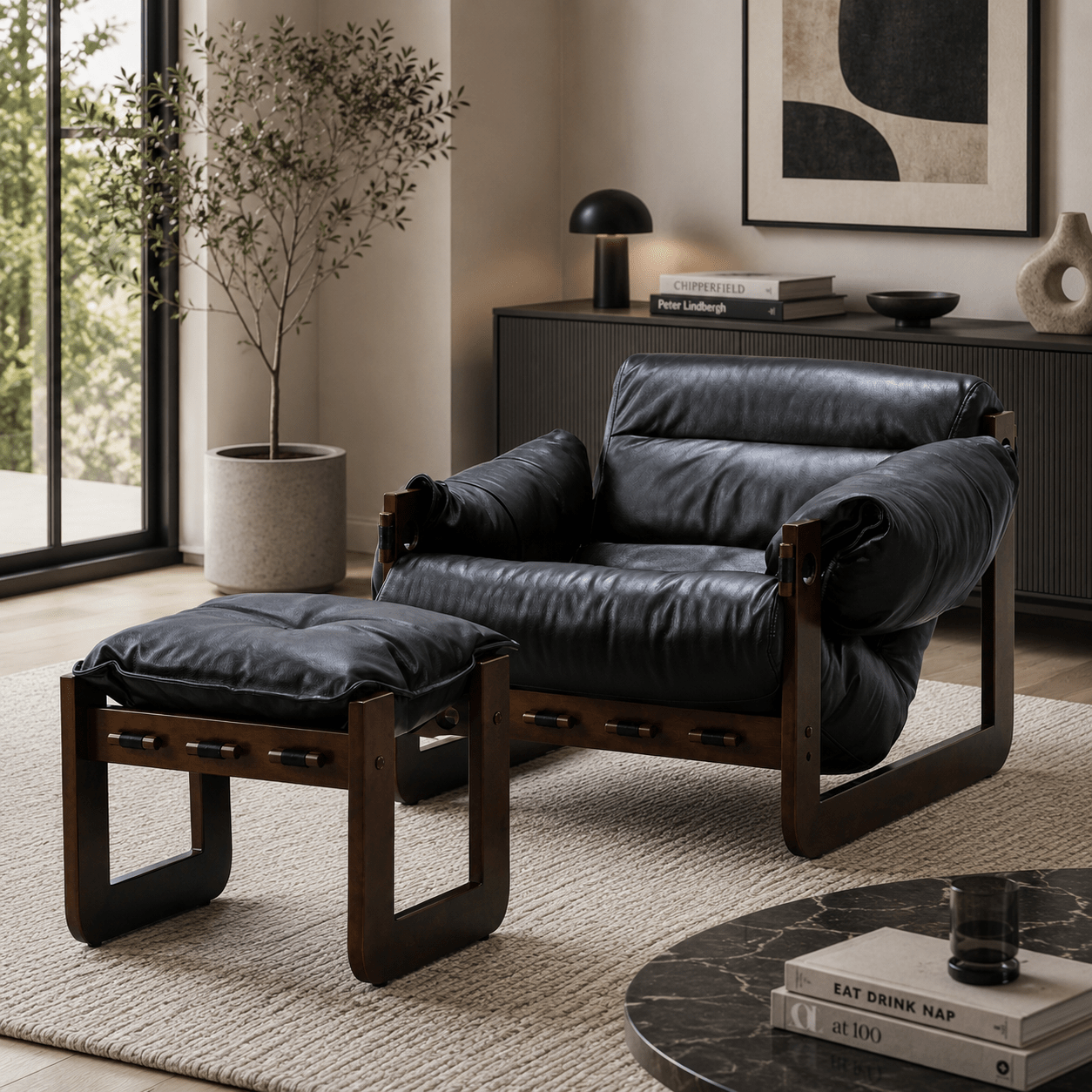Onyx Accent Chair W/Ottoman Chairs| Roots Furniture