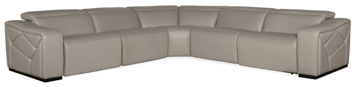 Opal 5 Piece Sectional with 2 Power Recliners & Power Headrest Recliners| Hooker