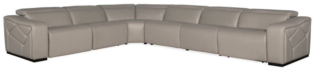 Opal 6 Piece Sectional with 3 Power Recliners & Power Headrest Recliners| Hooker