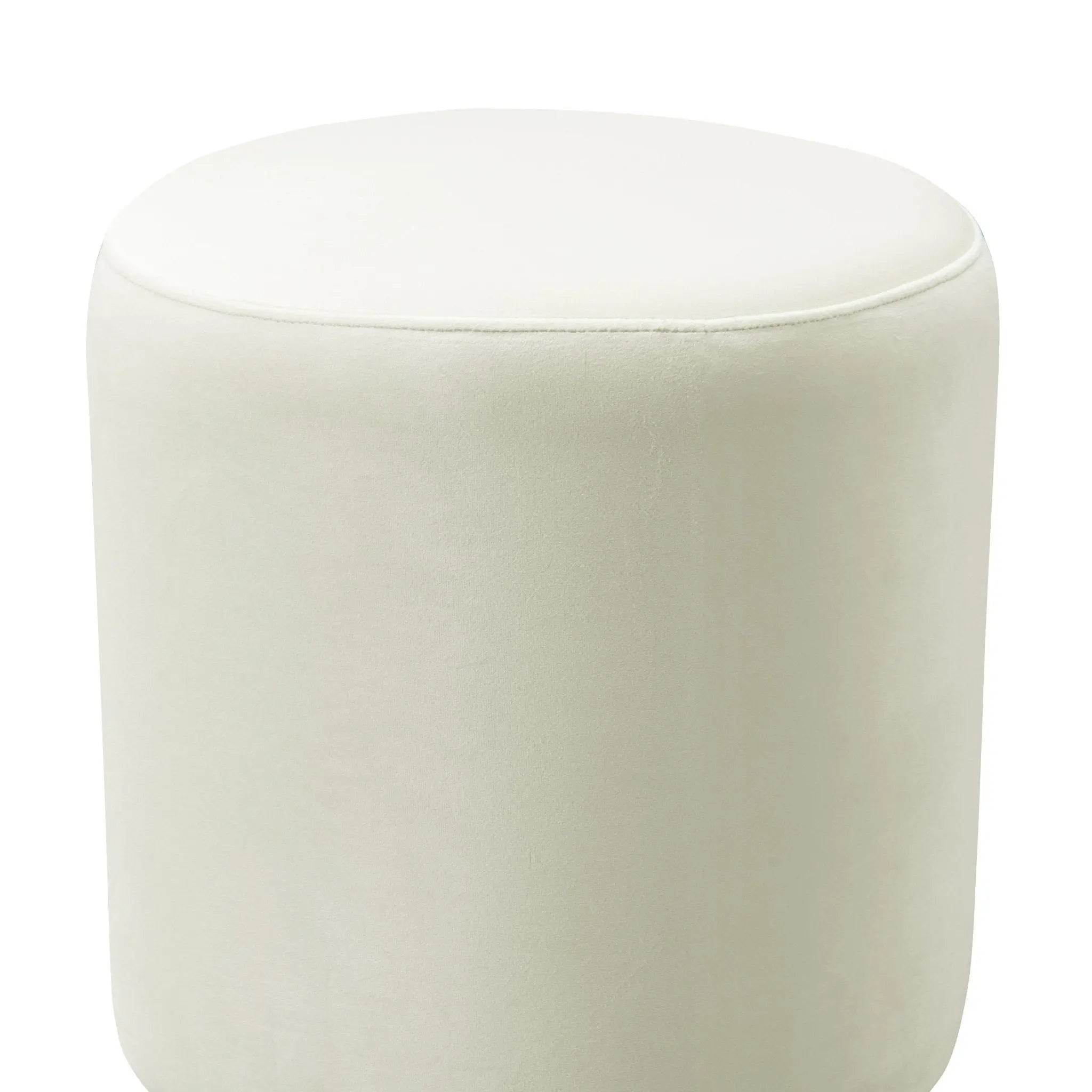 Opal Cream Velvet Ottoman with Gold Base Ottomans| TOV