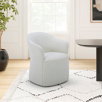 Opal White Swivel Chair - Al Rugaib Furniture