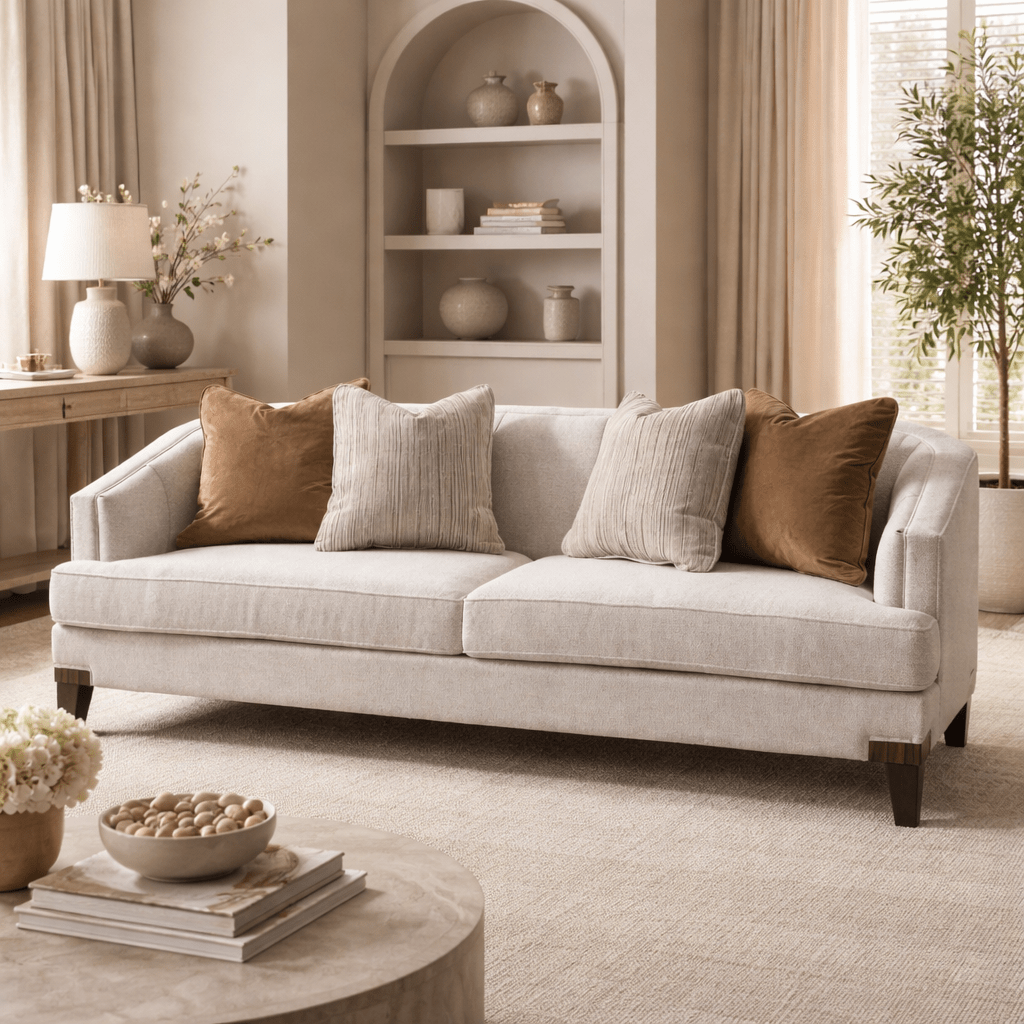 Opaline White Velevt sofa Sofas & Loveseats| AlRugaib Furniture
