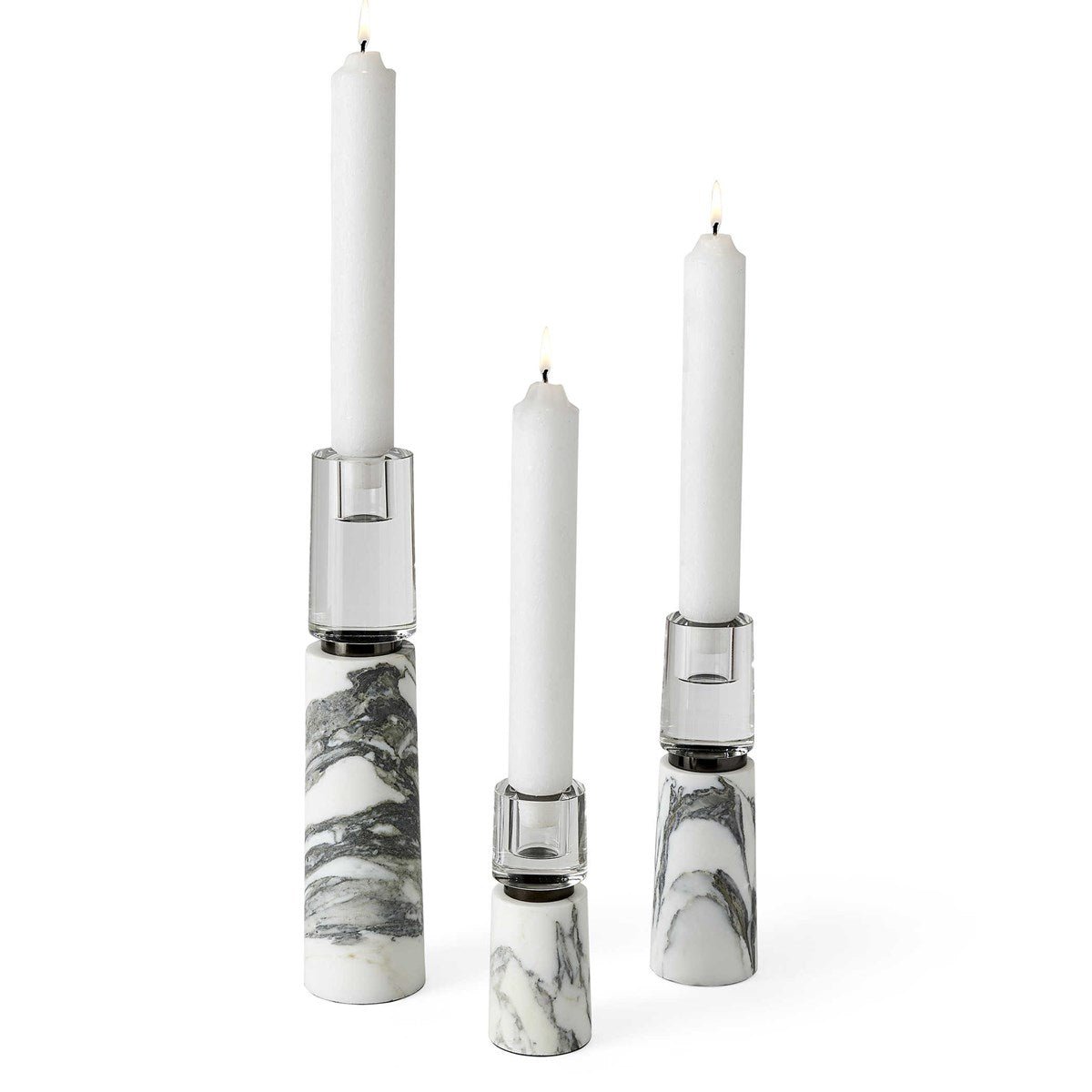 Optic Candleholders - Marble, S/3 Candle Holders| Uttermost