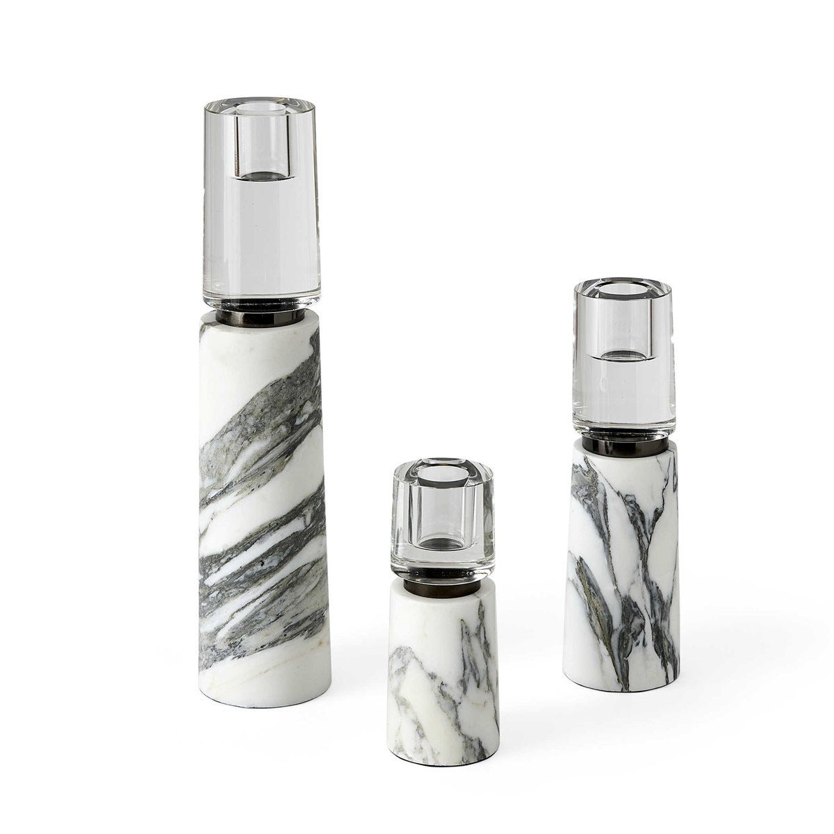 Optic Candleholders - Marble, S/3 Candle Holders| Uttermost