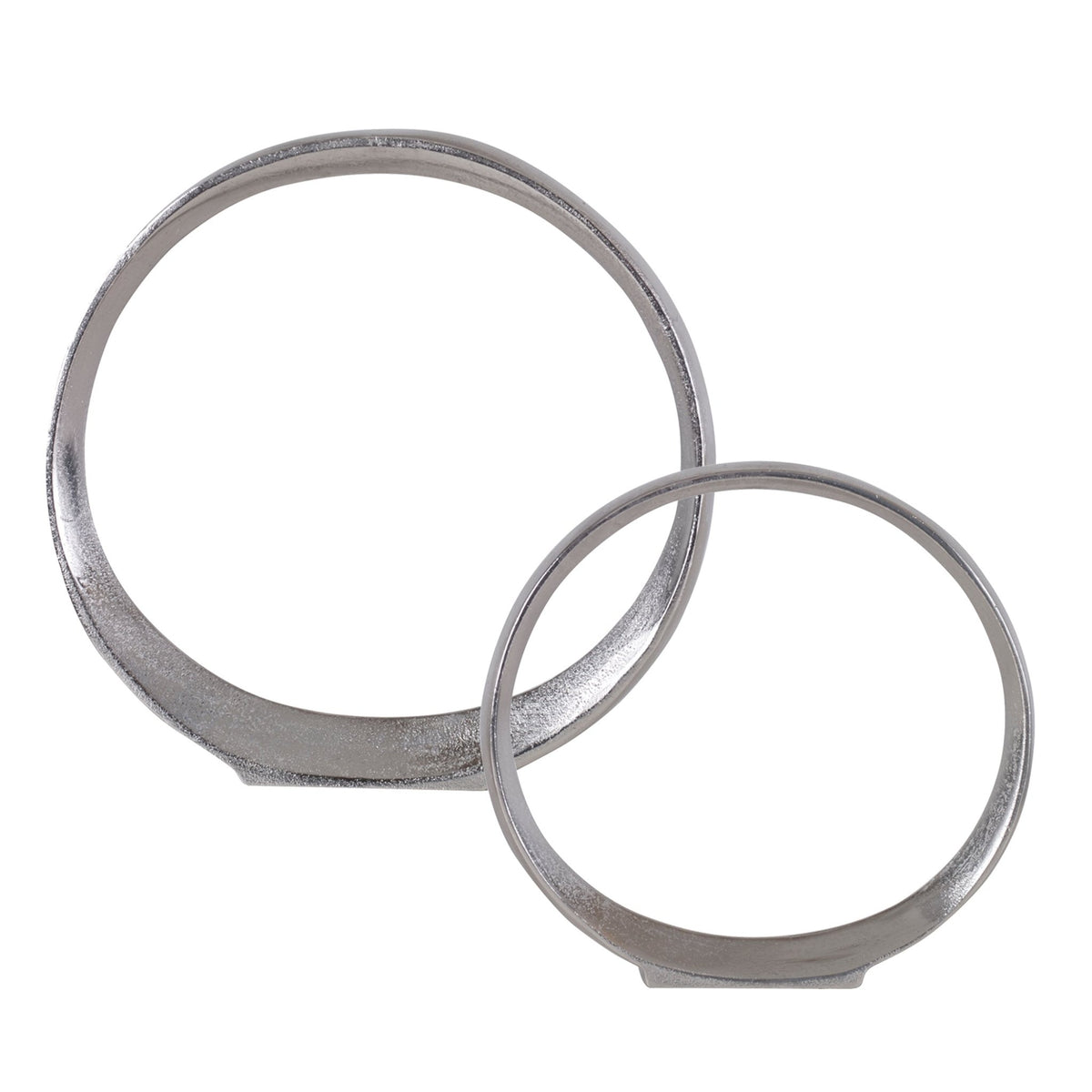 Orbits Ring Sculptures Nickel, S/2 Table Decors| Uttermost