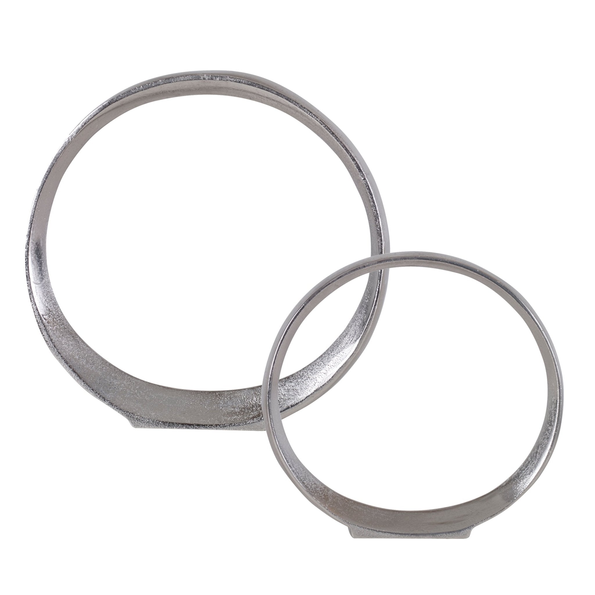 Orbits Ring Sculptures Nickel, S/2 Table Decors| Uttermost