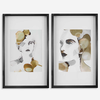 Organic Portrait Framed Prints, S/2, 2 Cartons - Al Rugaib Furniture