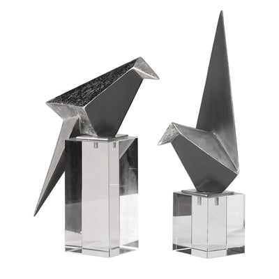Origami Bird Figurines, S/2 - Al Rugaib Furniture