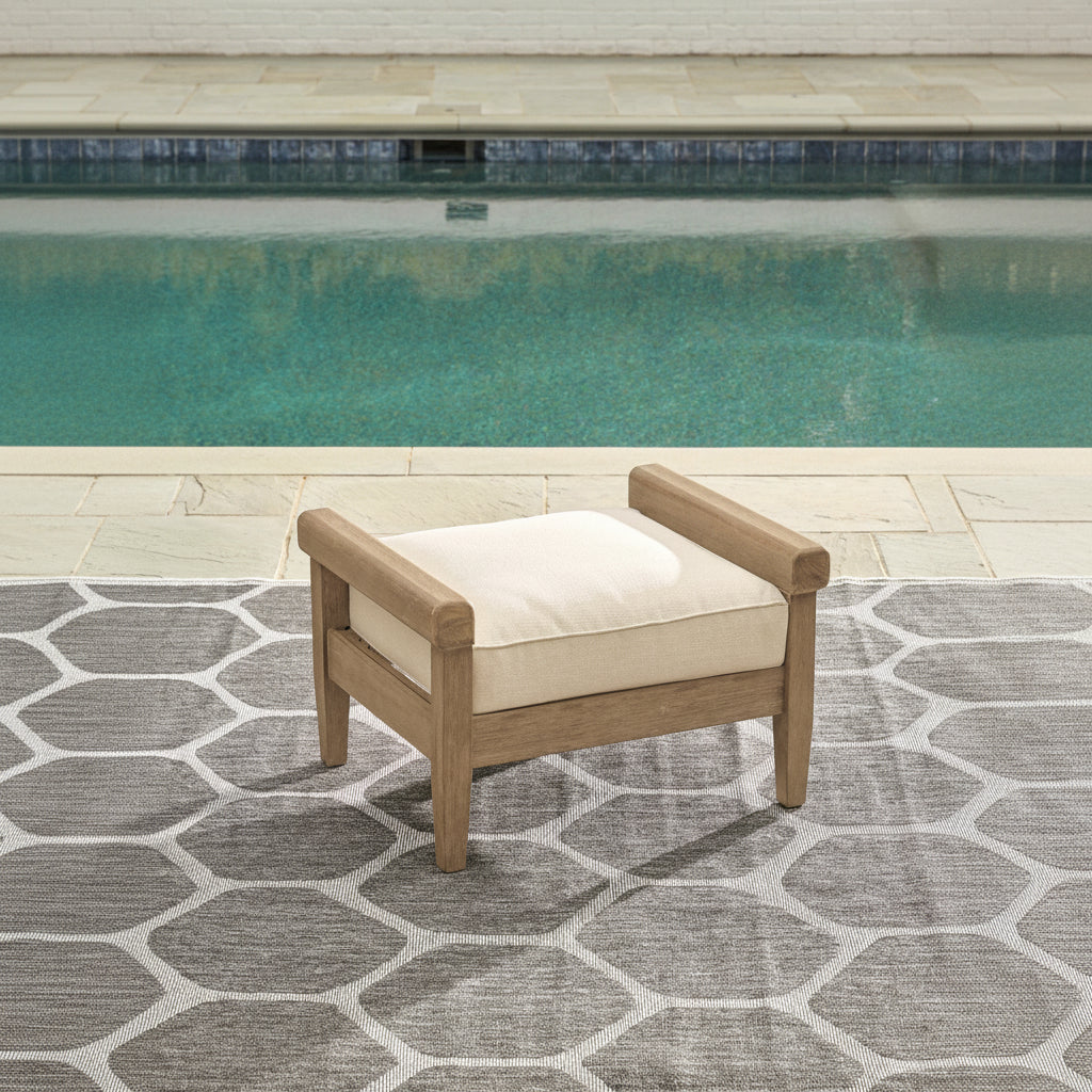 Ottoman with Cushion Outdoor Chairs| Ashley Homestore