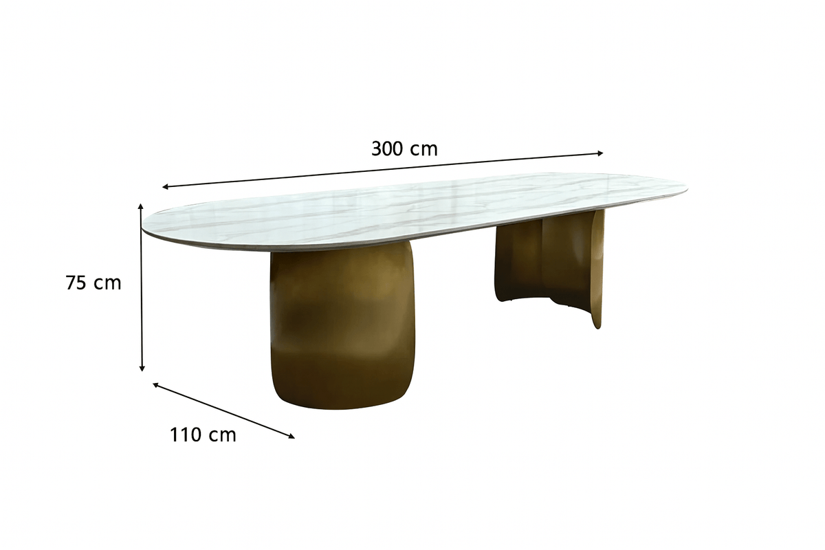 Oval Marble Dining Table -12 Persons Dining Tables| Roots Furniture