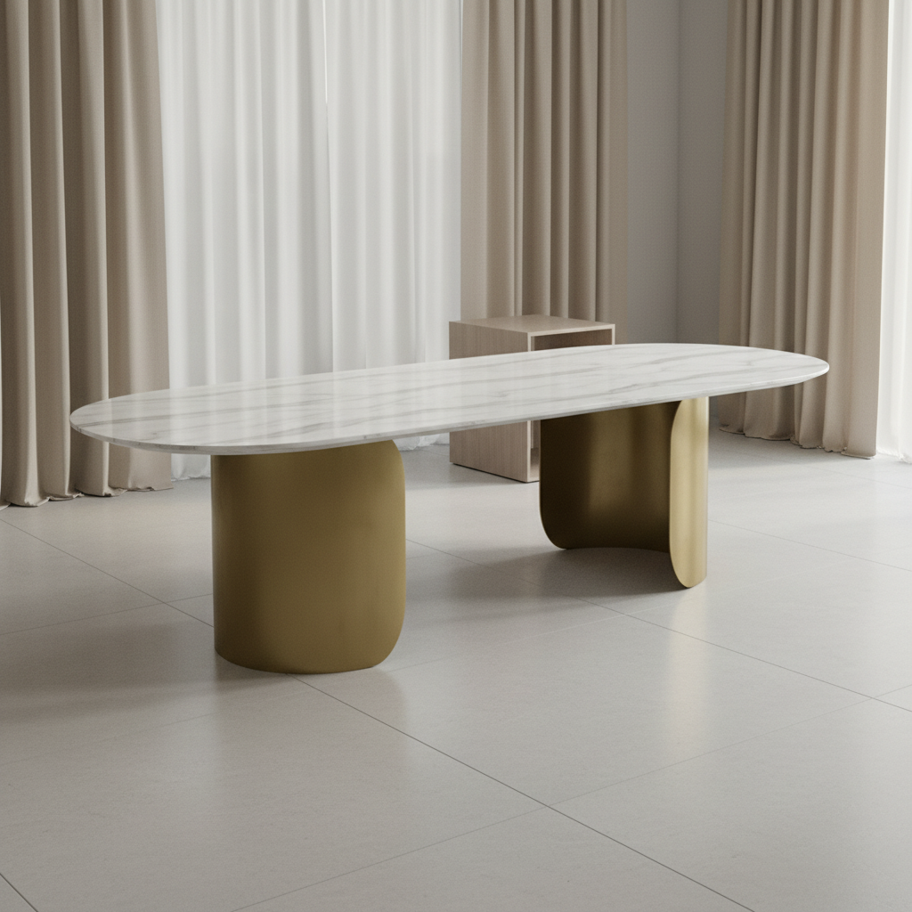 Oval Marble Dining Table -12 Persons Dining Tables| Roots Furniture