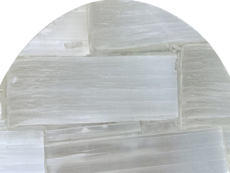 OVAL PINK QUARTZ SIDE TABLE IRON MARBLE AND ALUMINUM 10X12X24" - Al Rugaib Furniture