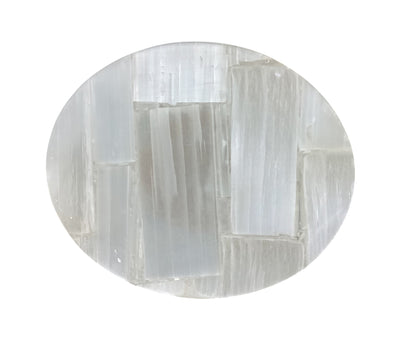 OVAL PINK QUARTZ SIDE TABLE IRON MARBLE AND ALUMINUM 10X12X24" - Al Rugaib Furniture