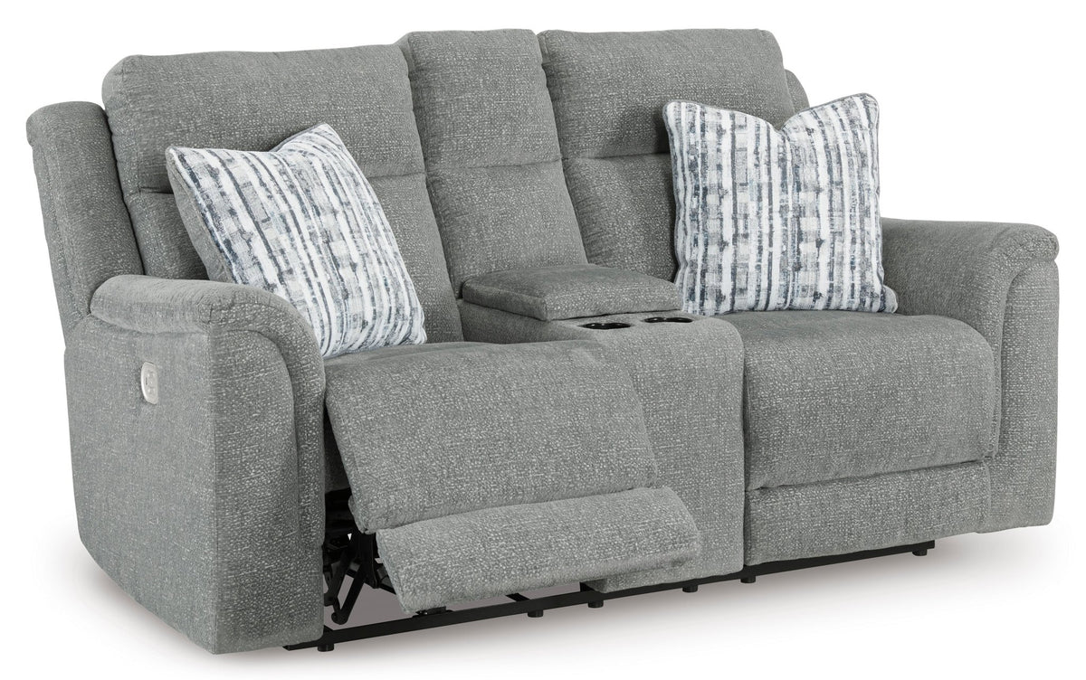 Overflow Power Reclining Loveseat with Console Recliners| Ashley Homestore