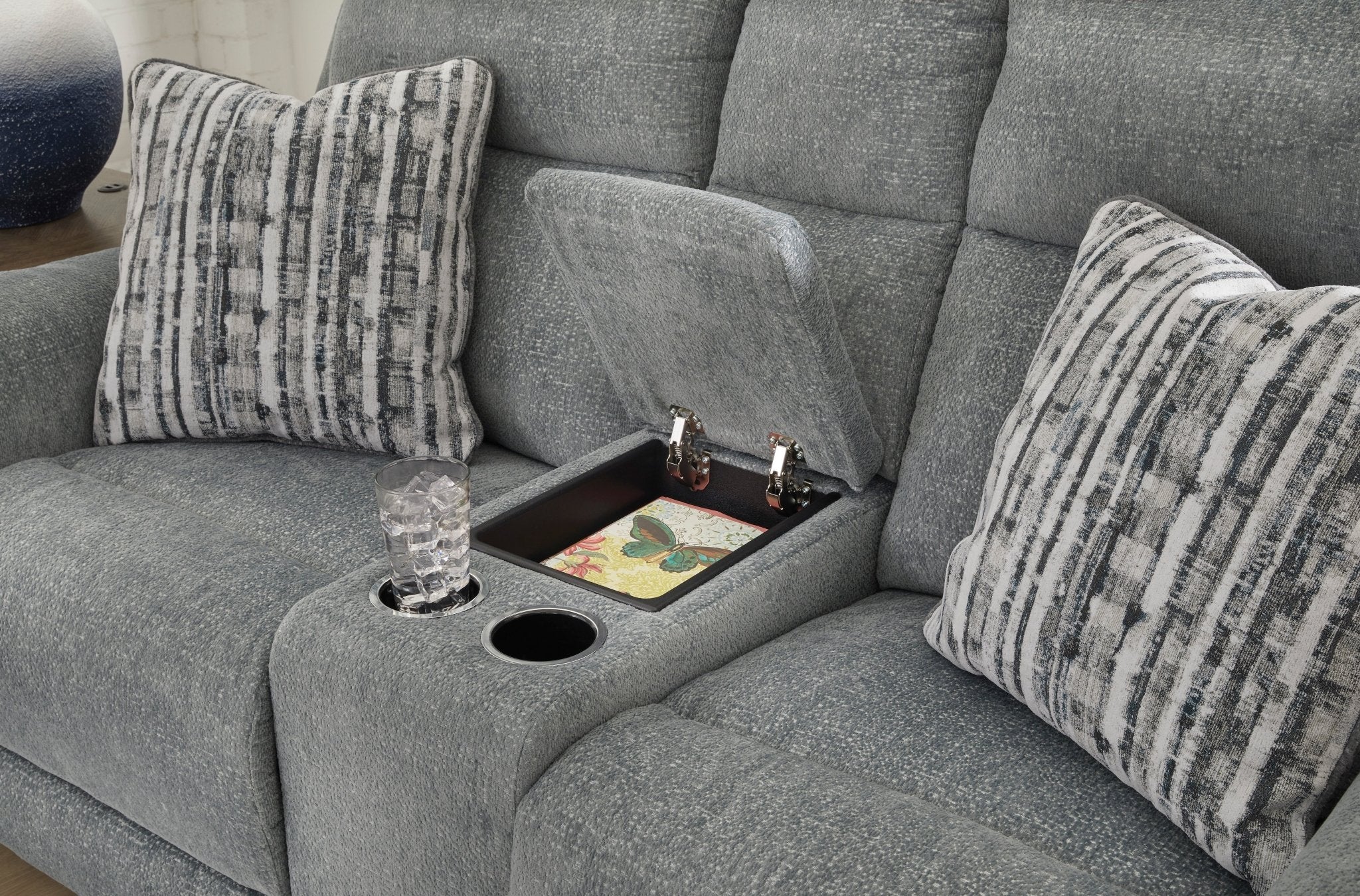 Overflow Power Reclining Loveseat with Console Recliners| Ashley Homestore