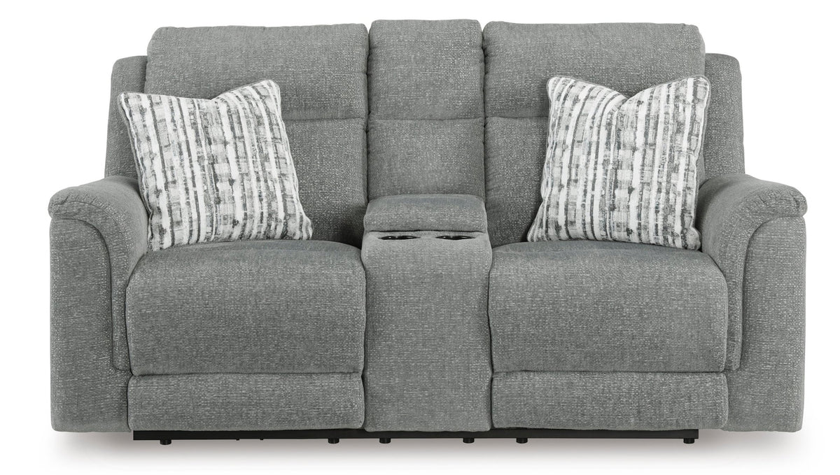 Overflow Power Reclining Loveseat with Console Recliners| Ashley Homestore