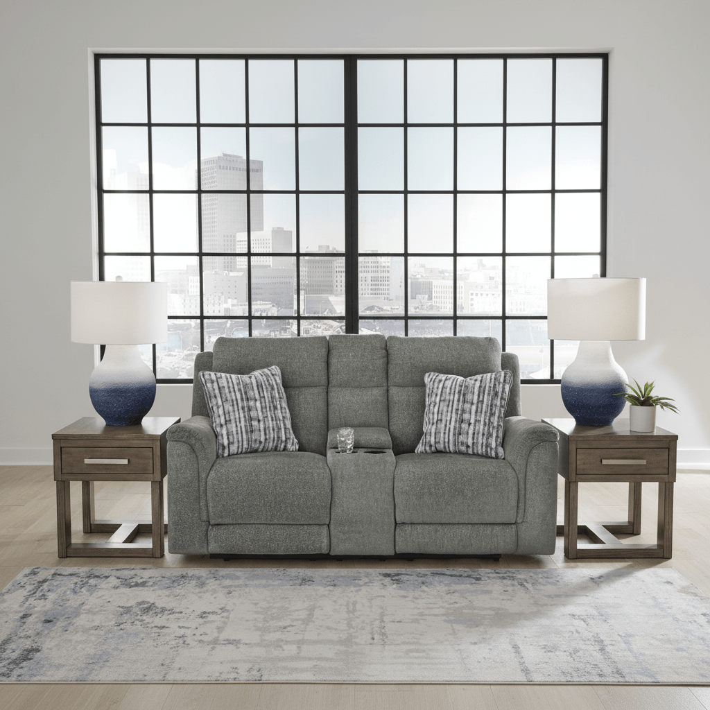 Overflow Power Reclining Loveseat with Console Recliners| Ashley Homestore